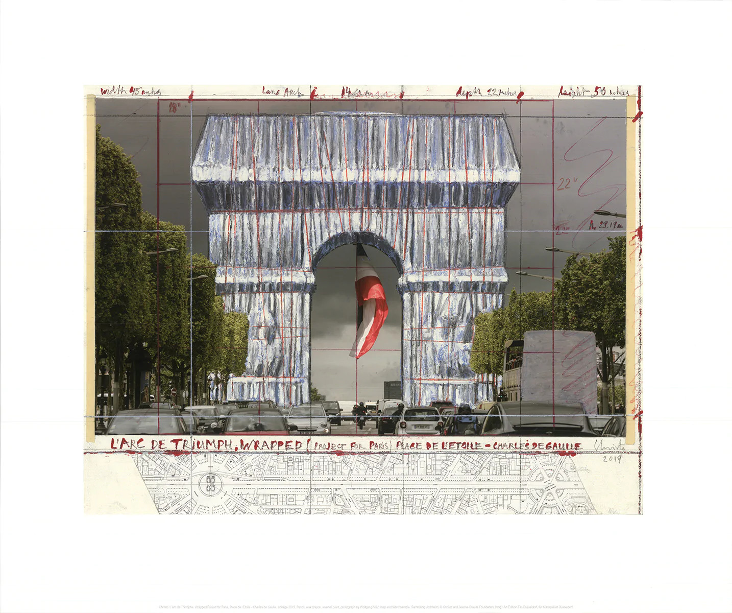 JAVACHEFF CHRISTO L'Arc de Triomphe, Wrapped Project for Paris I 24