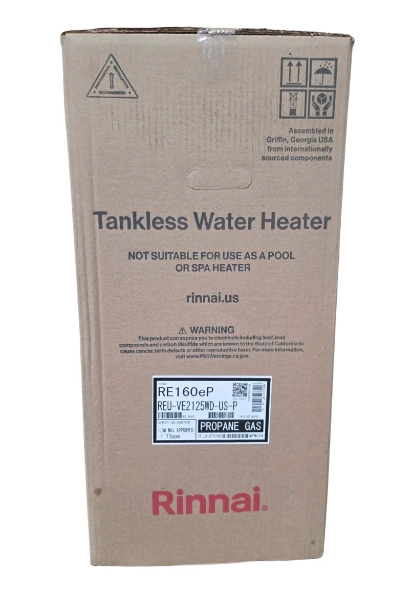 Rinnai RE160eP Non-Condensing Propane Tankless Water Heater, Up to 6.1 GPM