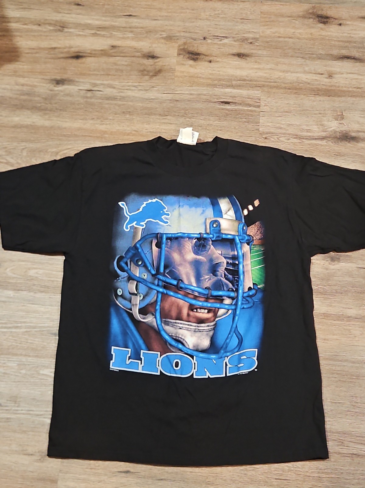 Vintage 1996 Lee Sport Detroit Lions NFL T-Shirt Black Mens X Large