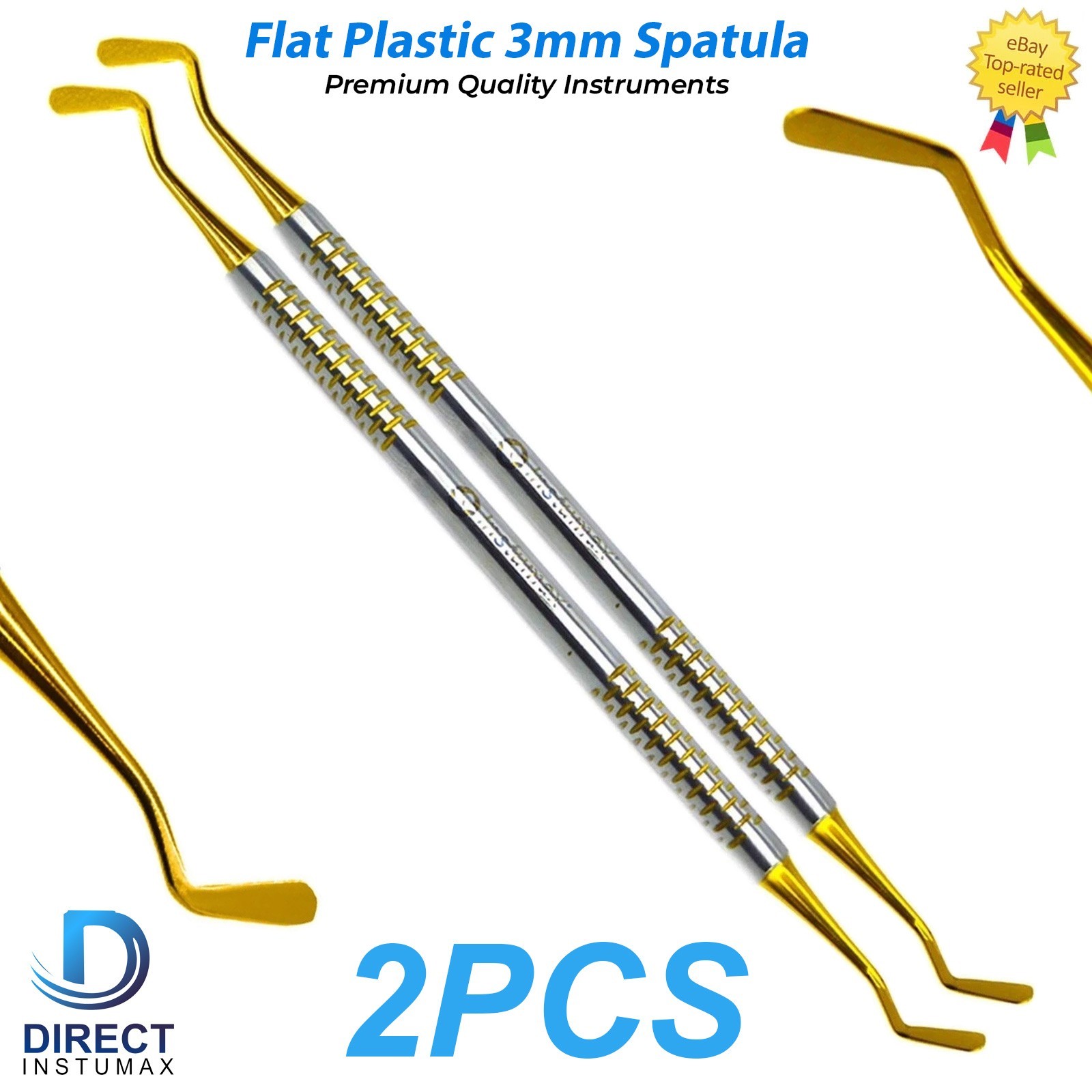 Dental Flat Plastic Composite Filling Instruments Gold Coated Tips