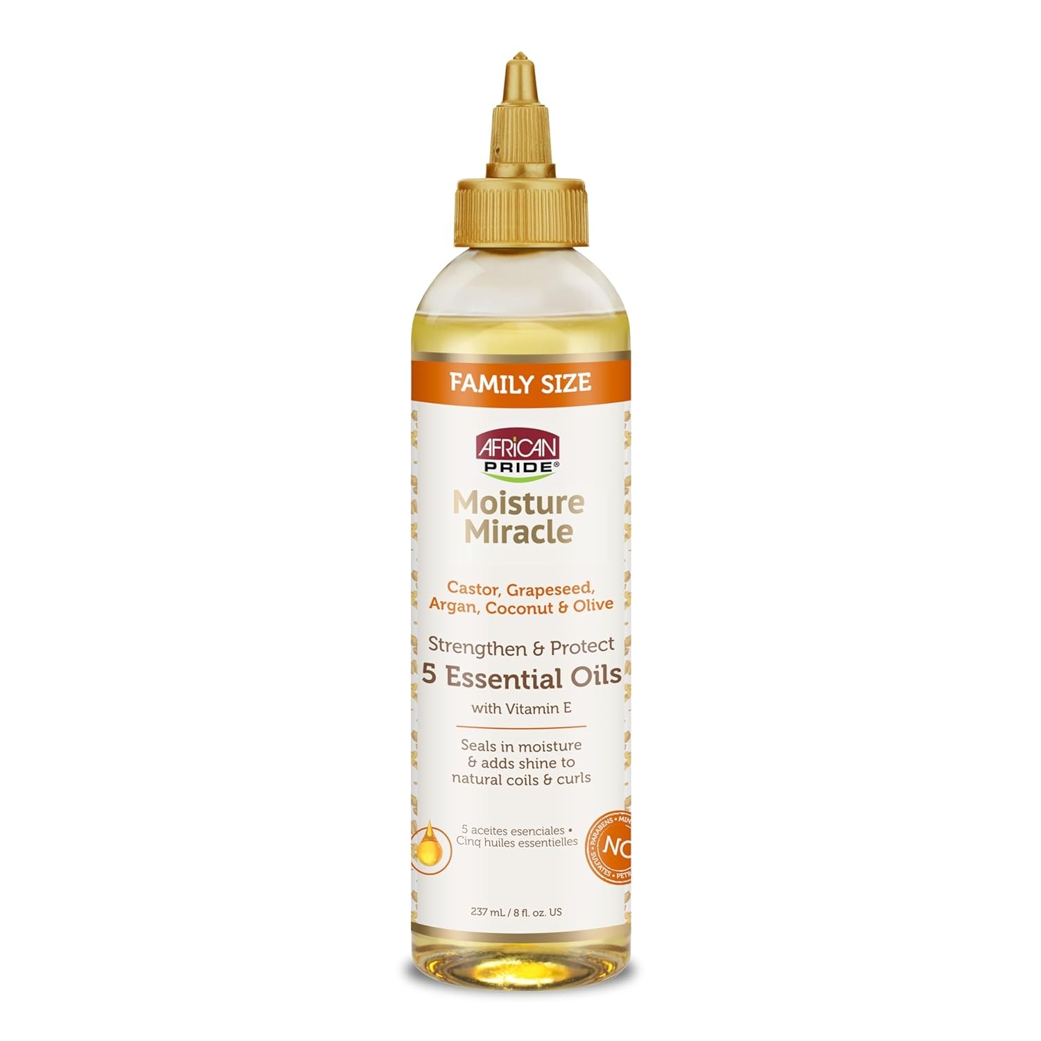 African Pride Moisture Miracle 5 Essential Hair Oils with Vitamin E | 