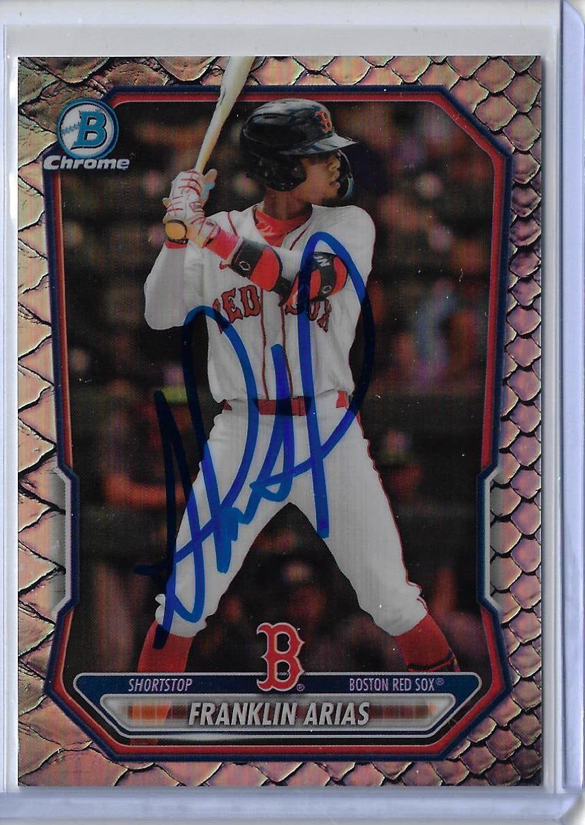 Franklin Arias Autographed 2026 Bowman Chrome Prospects Reptilian BCP27 Card
