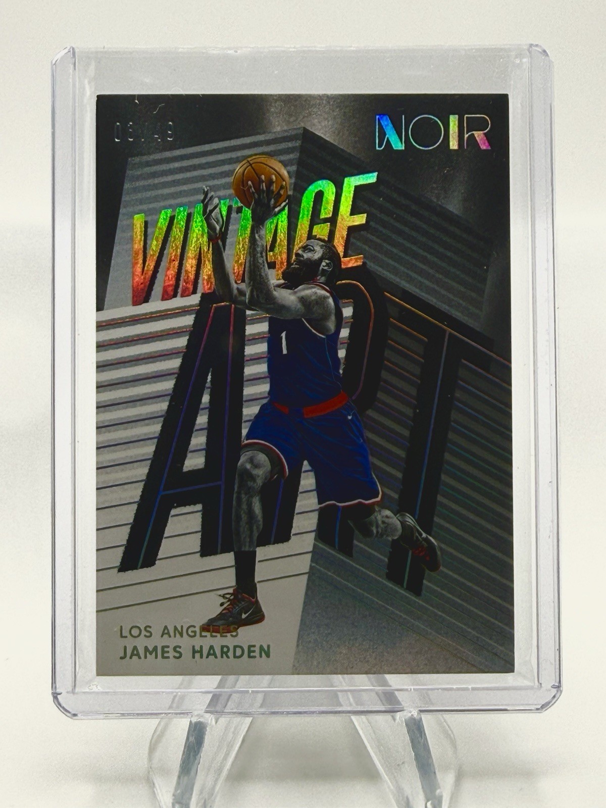 Panini 2025-26 Noir James Harden Clippers Vintage Art #55 Serial /49 Panini 2025-26 Noir James Harden Clippers Vintage Art #55 Serial /49