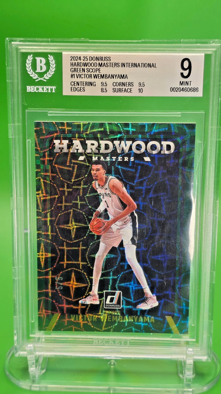 Victor Wembanyama 🏀 5/5 BGS 9 2024-25 Donruss Hardwood Masters Green Scope