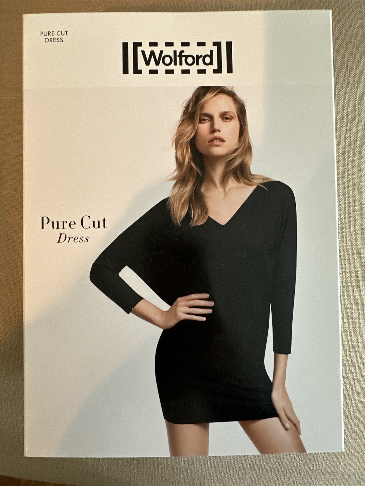 Wolford Pure Cut Dress New Black v-neck msrp $400 reversible/multifunction Small
