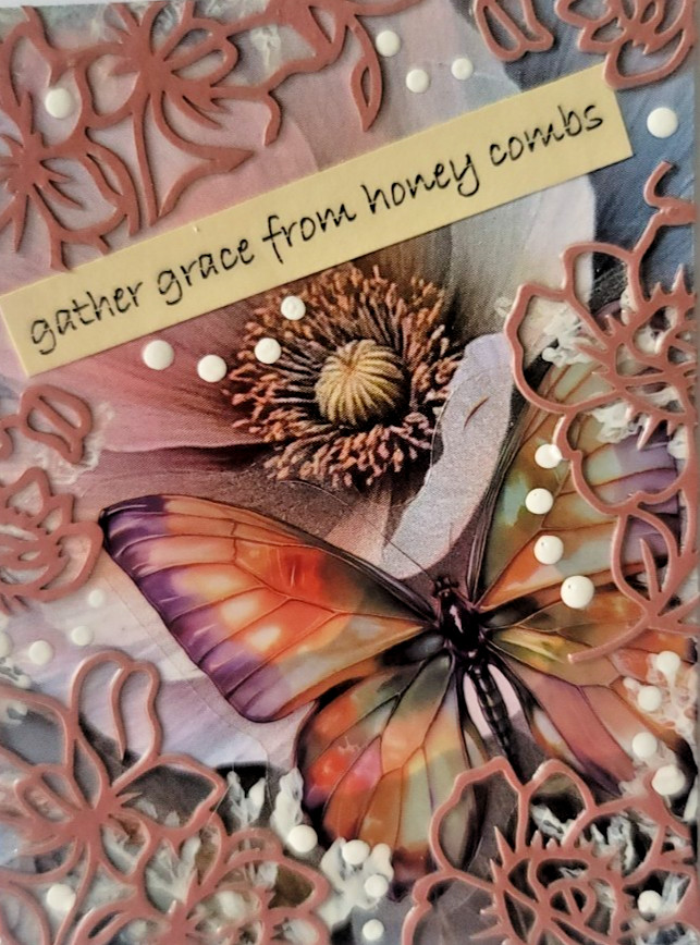 ACEO Butterfly Art Collage Mixed Media One of a Kind Original Handmade Whimsical