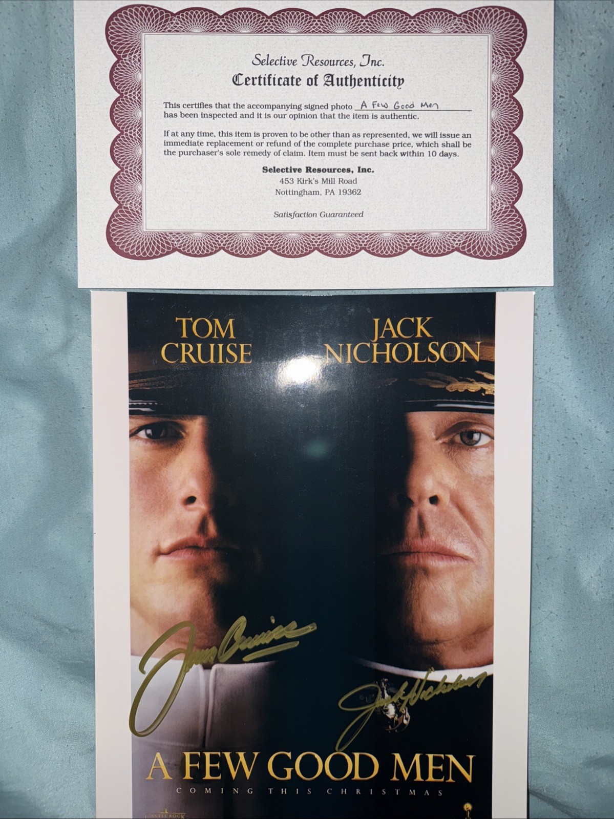 Authentic Signed A Few Good Men (1992) Tom Cruise 8x10 Poster Photo