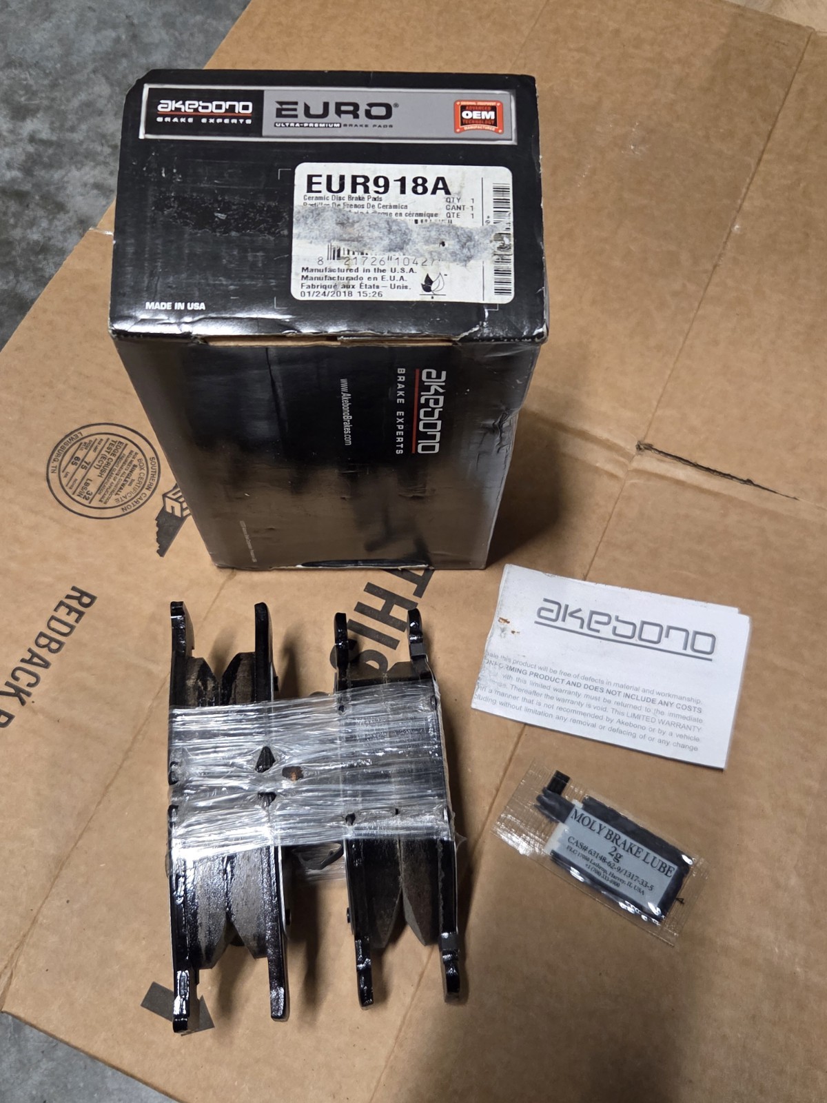 Akebono EURO Ultra Premium Ceramic Disc Brake Pad Kit EUR918A