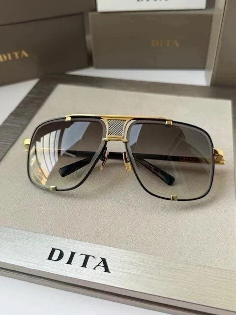 DITA MACH FIVE DRX 2087 Sunglasses Matte Black Yellow Gold Grey Gradient Lens DITA MACH FIVE DRX 2087 Sunglasses Matte Black Yellow Gold Grey Gradient Lens