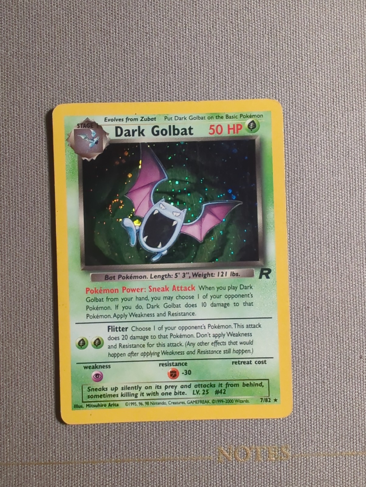 Pokémon TCG Dark Golbat Holo Card 7/82