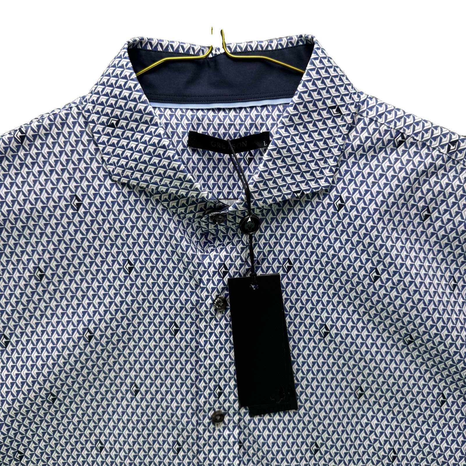 Greyson Dress Shirt Mens Large Blue Woodward Diamonds All Day Button Down NWT Greyson Dress Shirt Mens Large Blue Woodward Diamonds All Day Button Down NWT