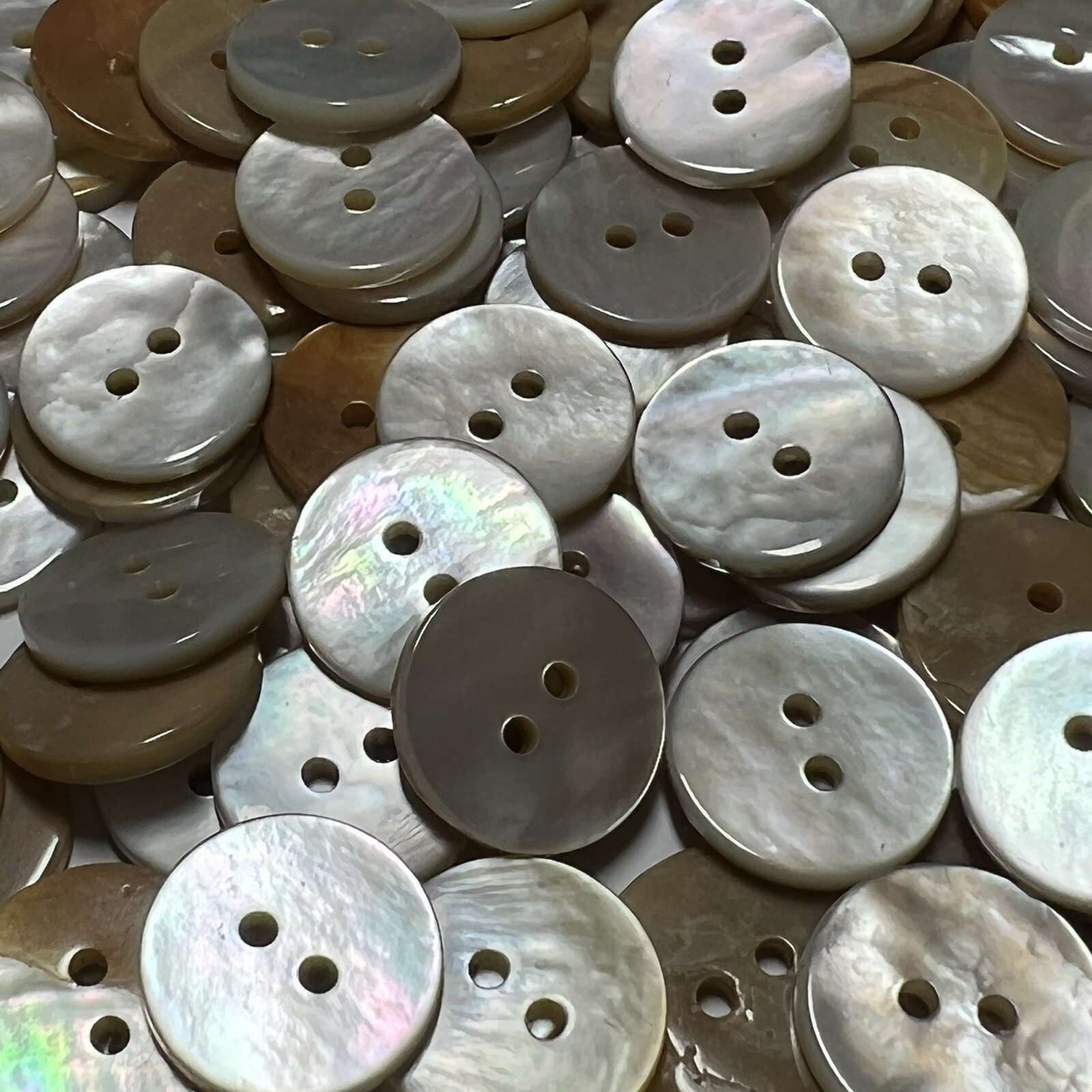 Real MOP Mother Of Pearl White/Rainbow Flat Shell Button 15mm 18mm 20mm 23mm 2h