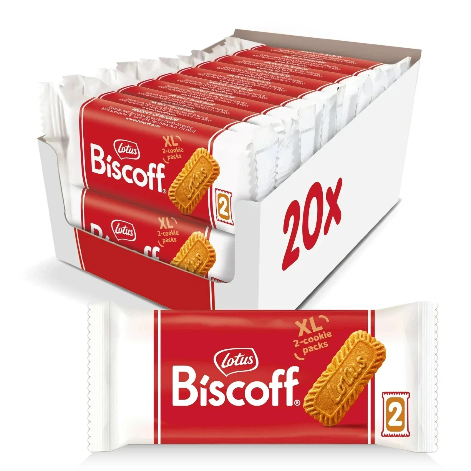 Lotus Biscoff Cookies, 17.6 Oz, Dispenser Box (20 sleeves of 2 XL cookies) New, Lotus Biscoff Cookies, 17.6 Oz, Dispenser Box (20 sleeves of 2 XL cookies) New,