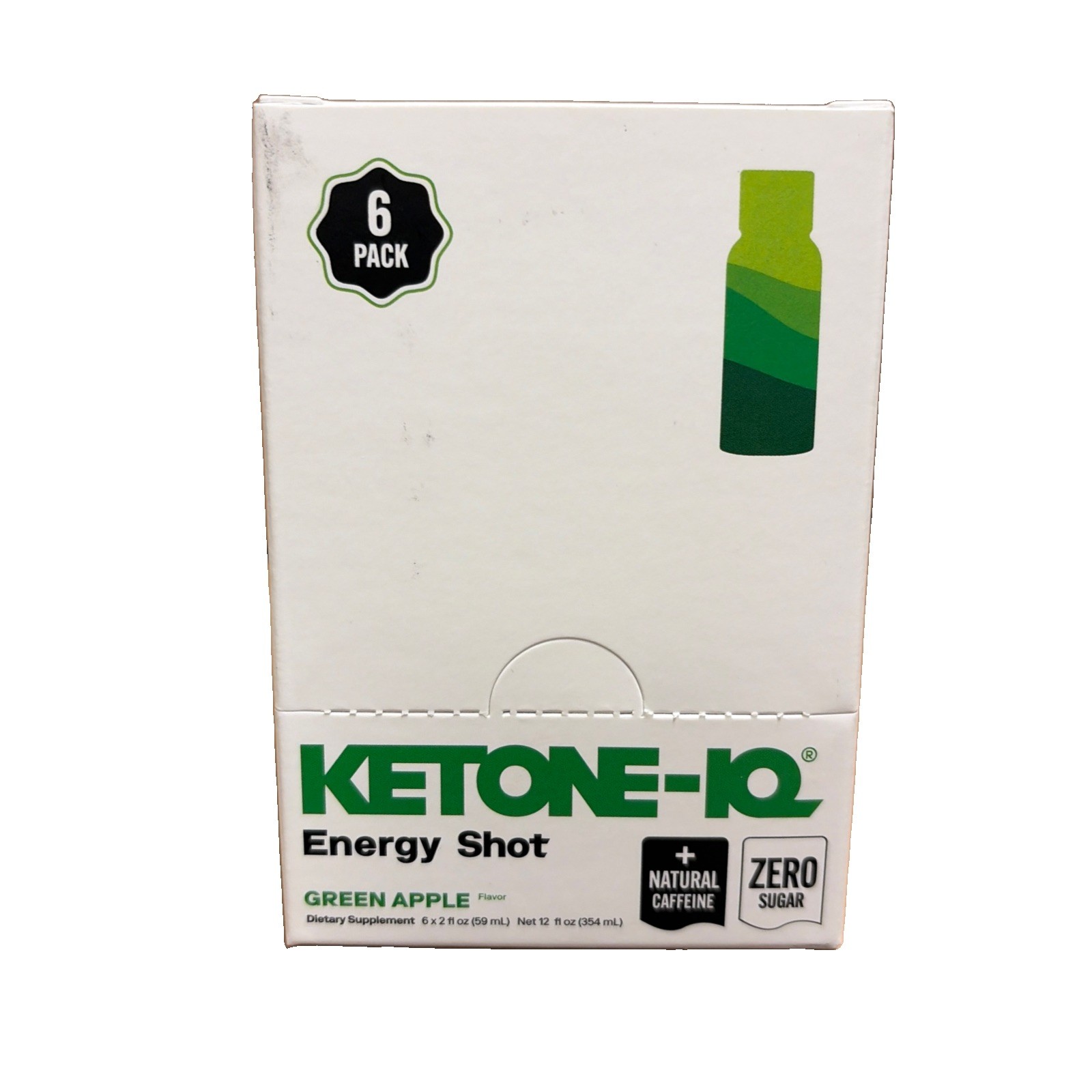 Ketone-IQ + Caffeine Energy Shot, Green Apple, 6 Bottles, 2oz Each BB 01/2027 Ketone-IQ + Caffeine Energy Shot, Green Apple, 6 Bottles, 2oz Each BB 01/2027