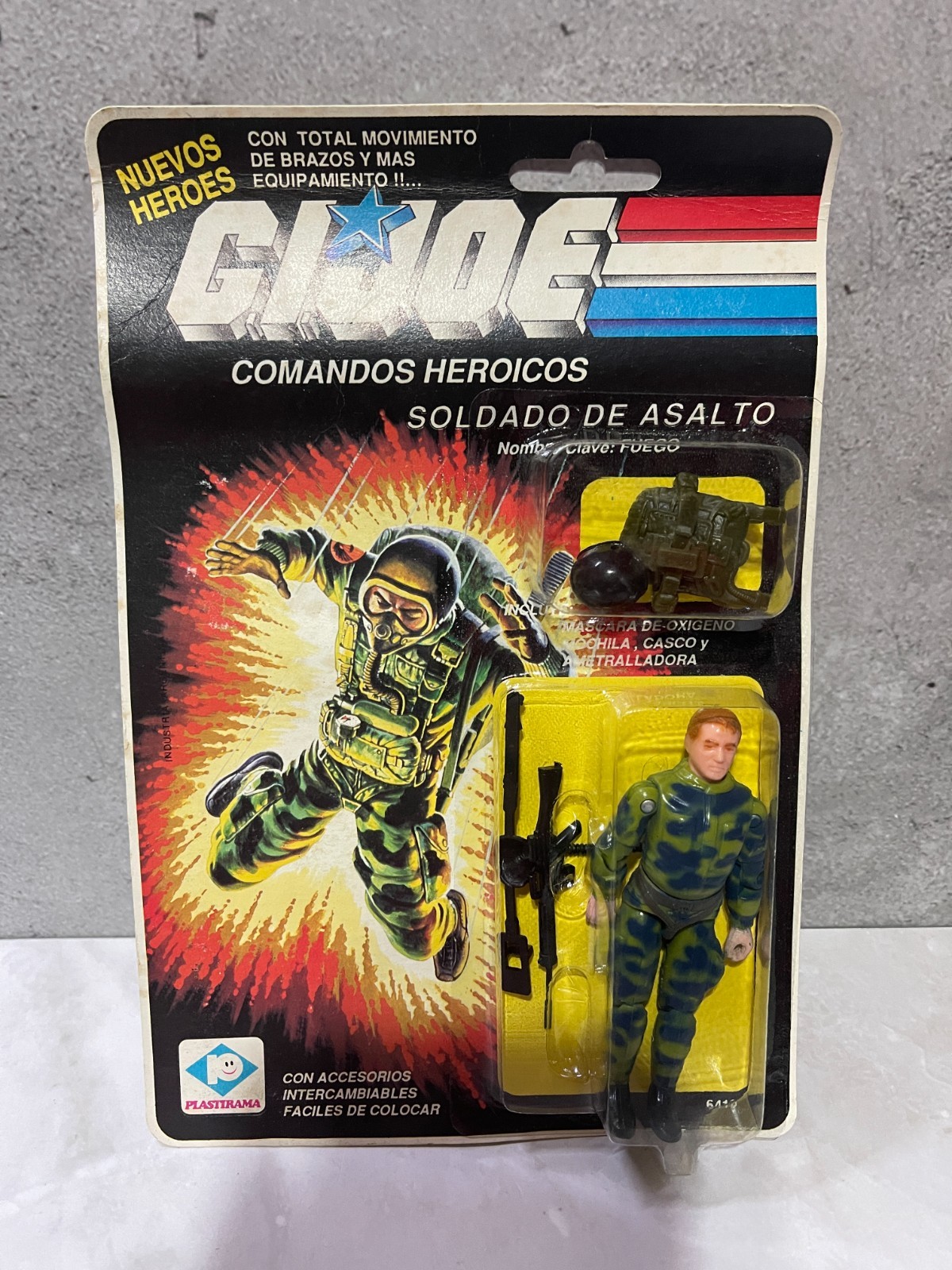 Vintage G.I. Joe Nuevos Heroes Action Figure Plastirama Fuego Ripcord