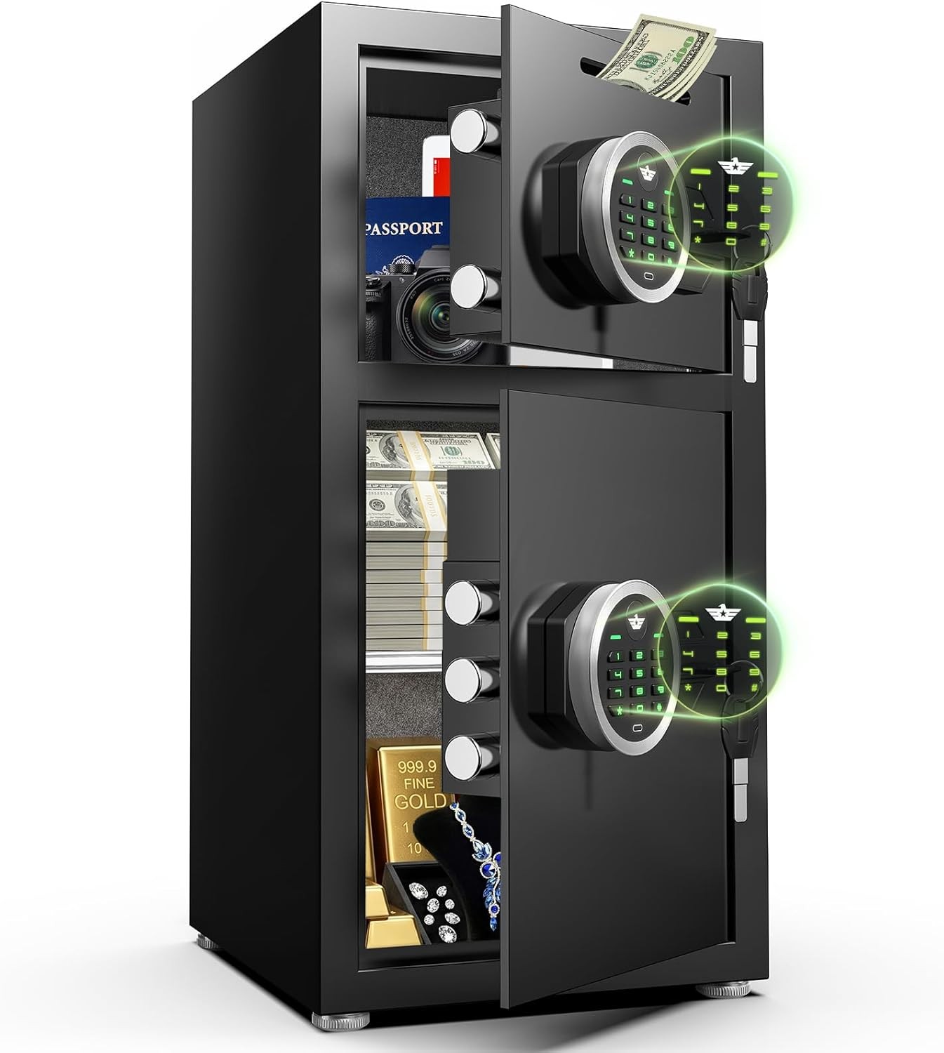 Second Hand 6.0 Cub Large Safe Box with Deposit Slot, Double Door Digital Safe Second Hand 6.0 Cub Large Safe Box with Deposit Slot, Double Door Digital Safe