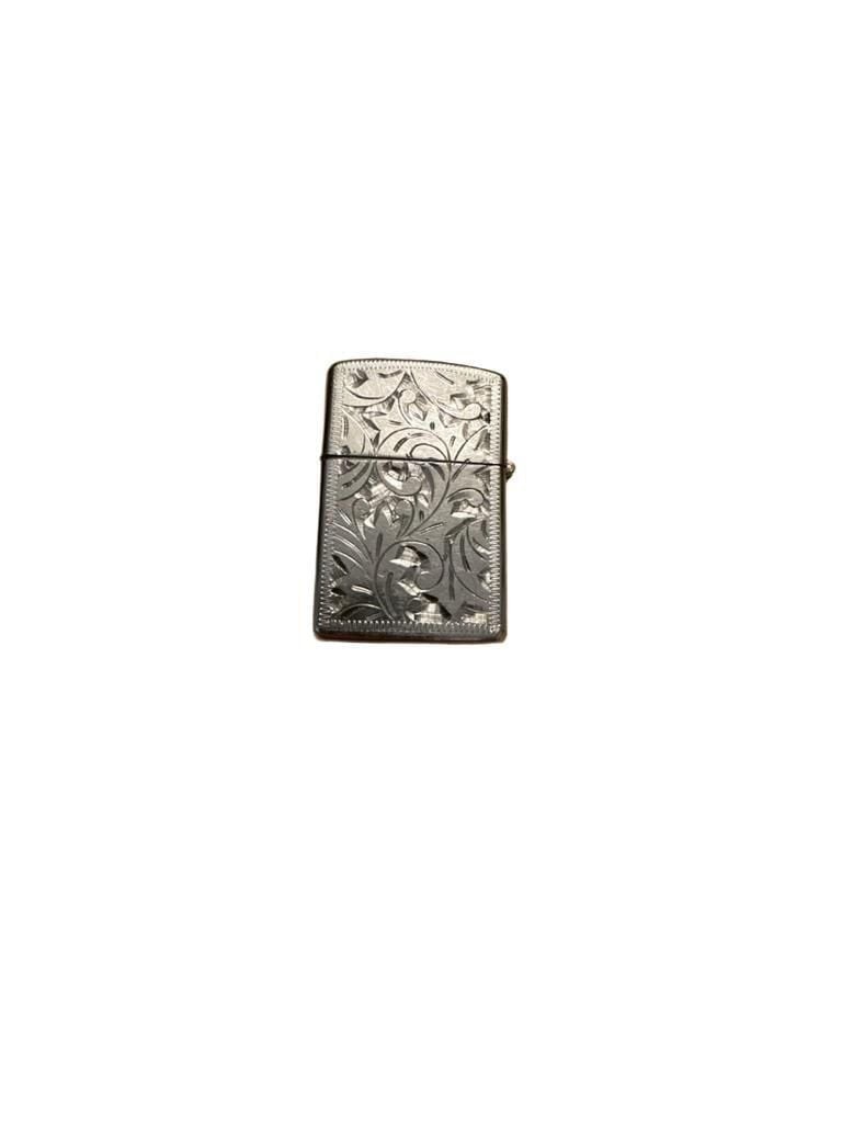 Vintage Prince Rocky Engraved Foliate Lighter Silver with Bradford zippo inside Vintage Prince Rocky Engraved Foliate Lighter Silver with Bradford zippo inside