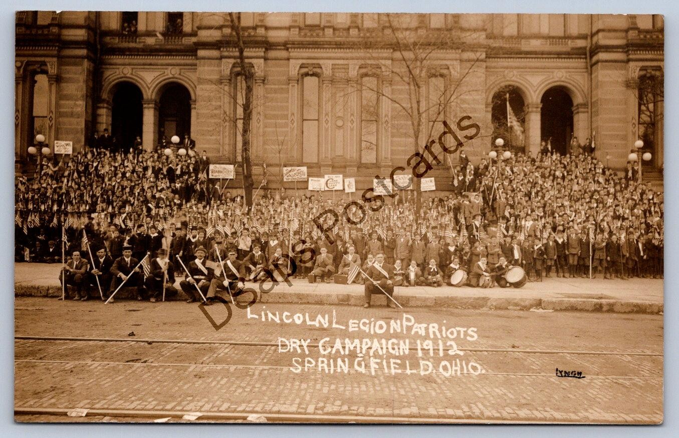 K64/ Springfield Ohio RPPC Postcard 1910 Lincoln Legion Patriots Temperance 285