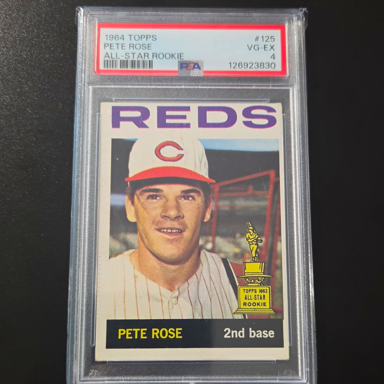 Topps 1964 Pete Rose All-Star Rookie Rookie Card #125 Cincinnati Reds MLB Topps 1964 Pete Rose All-Star Rookie Rookie Card #125 Cincinnati Reds MLB