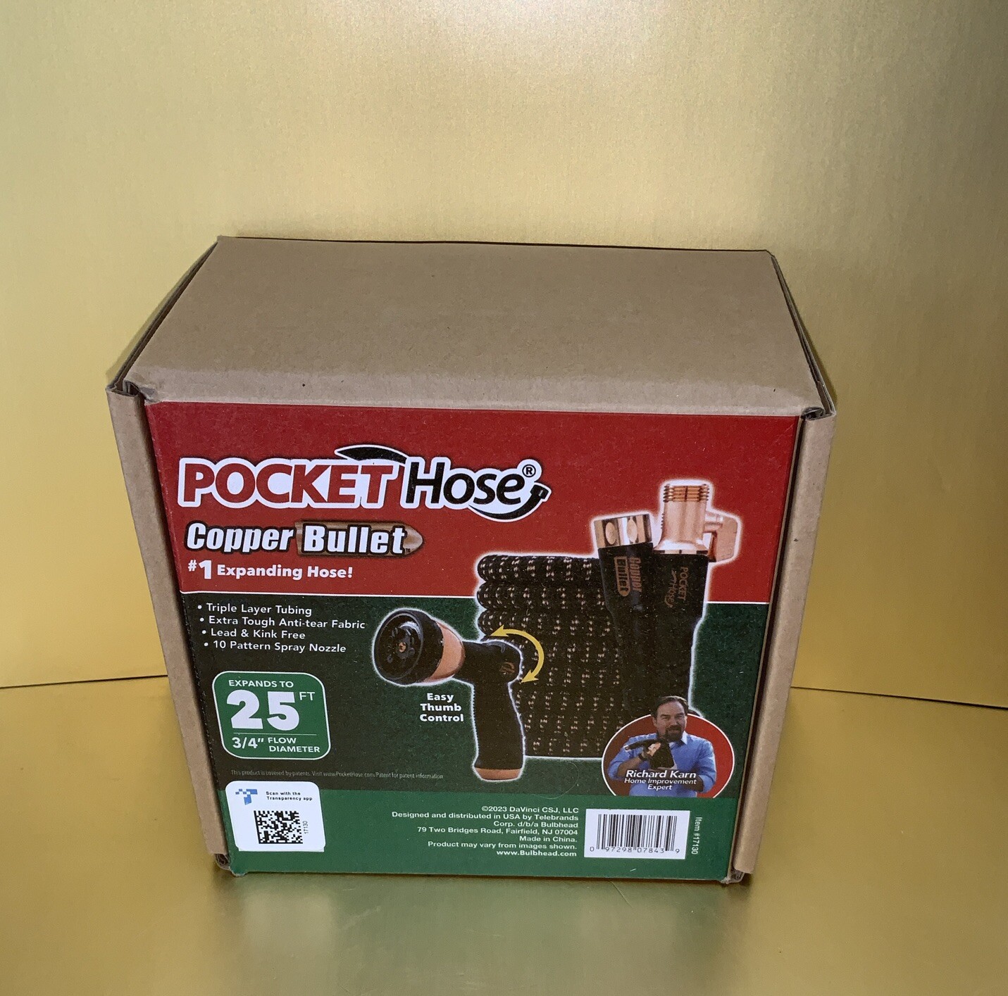 Pocket Hose Copper Bullet With Thumb Spray Nozzle Expanding 25 Ft. Pocket Hose Copper Bullet With Thumb Spray Nozzle Expanding 25 Ft.