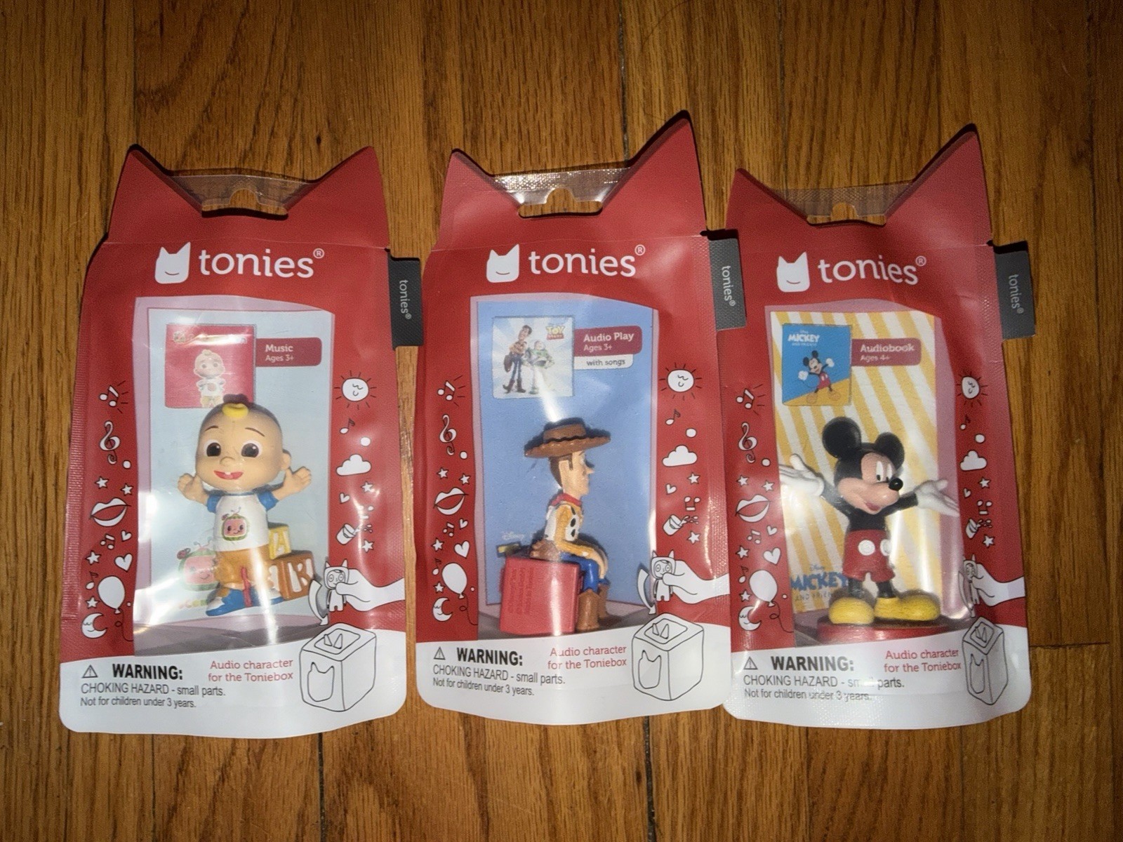 Tonies 3 Pack - Coco Melon Woody From Toy Story and Mickey Mouse New Sealed Tonies 3 Pack - Coco Melon Woody From Toy Story and Mickey Mouse New Sealed