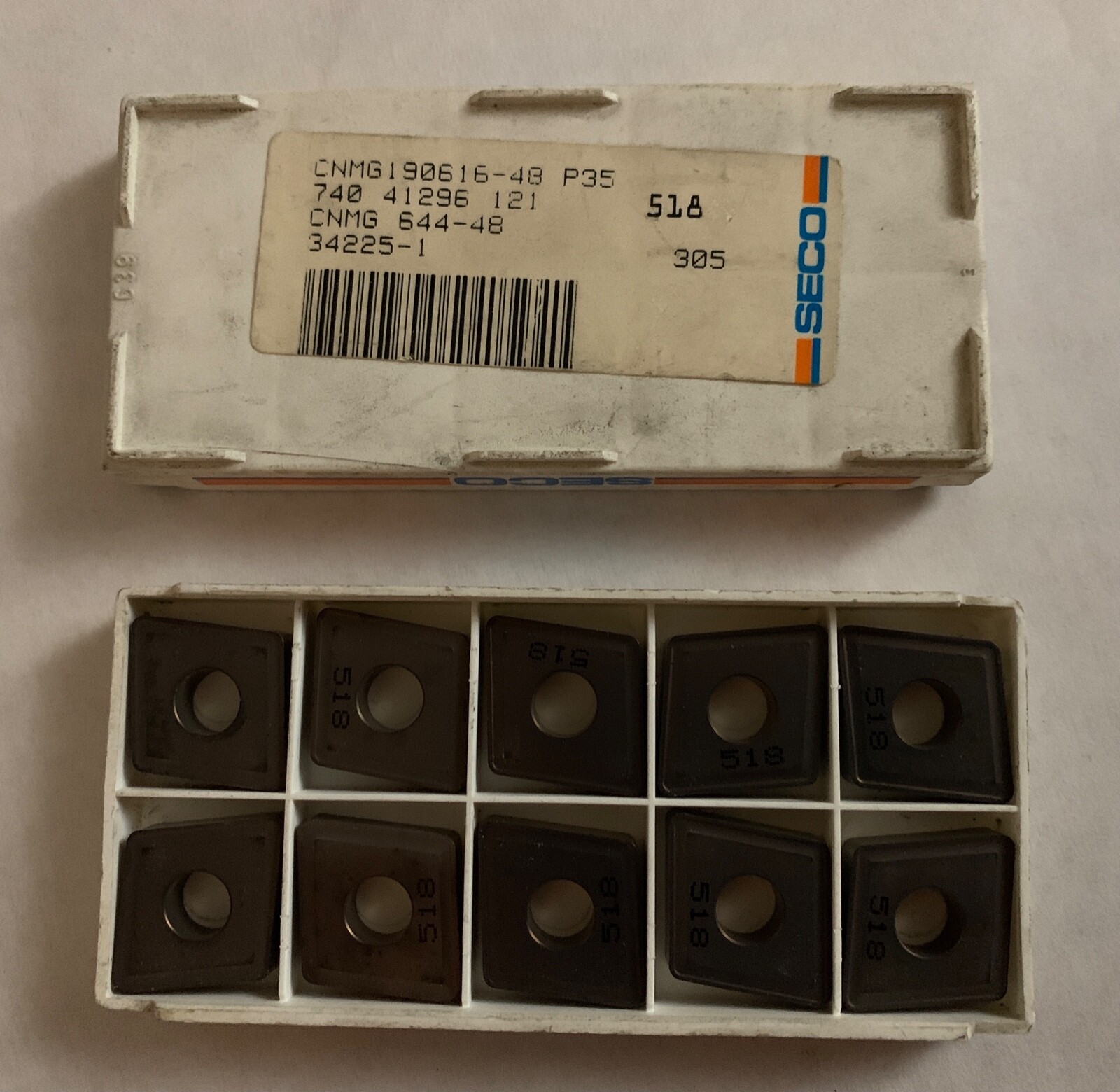 SECO Carbide Inserts - CNMG190616-48 P35 - CNMG 644-48 518 - Qty. 10 - NEW