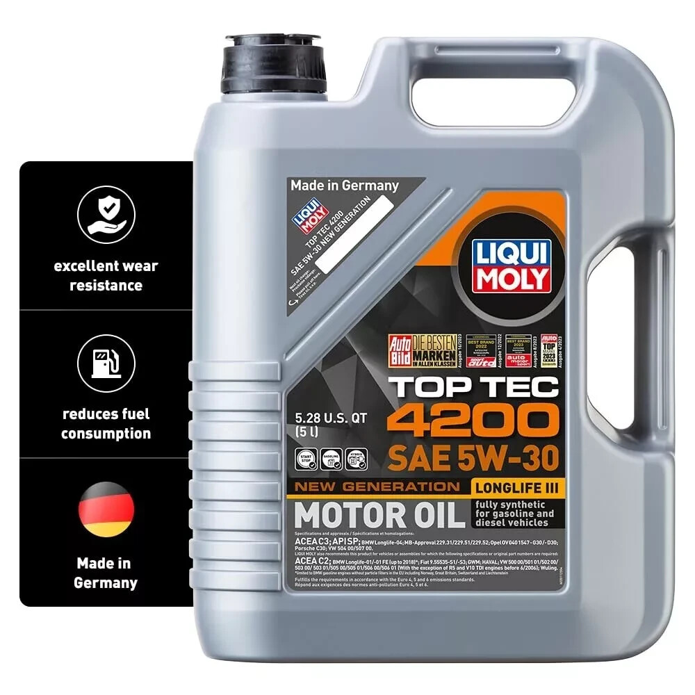 LIQUI MOLY Top Tec 4200 5W-30; 5 Liter | Fully synthetic engine oil | 2011