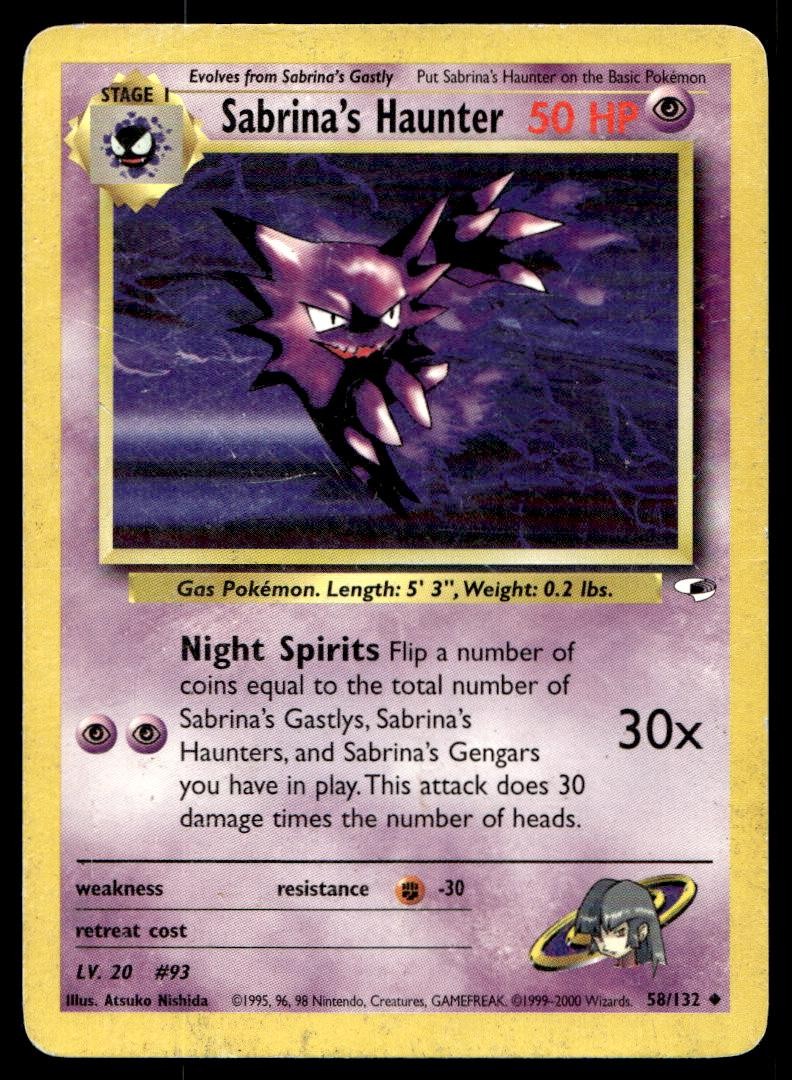 SABRINA\'S HAUNTER 58/132 UNCOMMON GYM HEROES POKEMON UNLIMITED HP