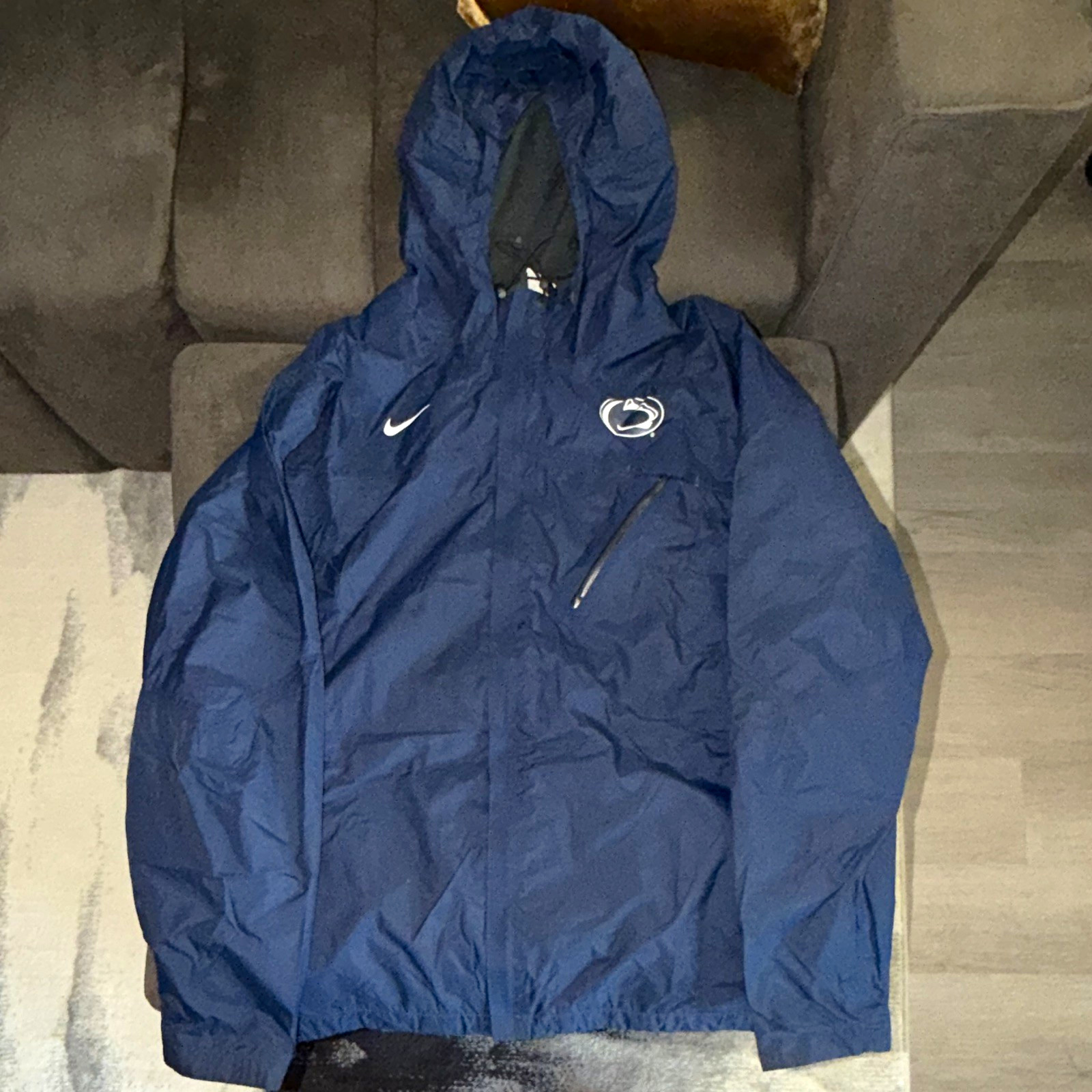 Nike Penn State Nittany Lions Blue Hooded Jacket Storm Gear Outerwear XL