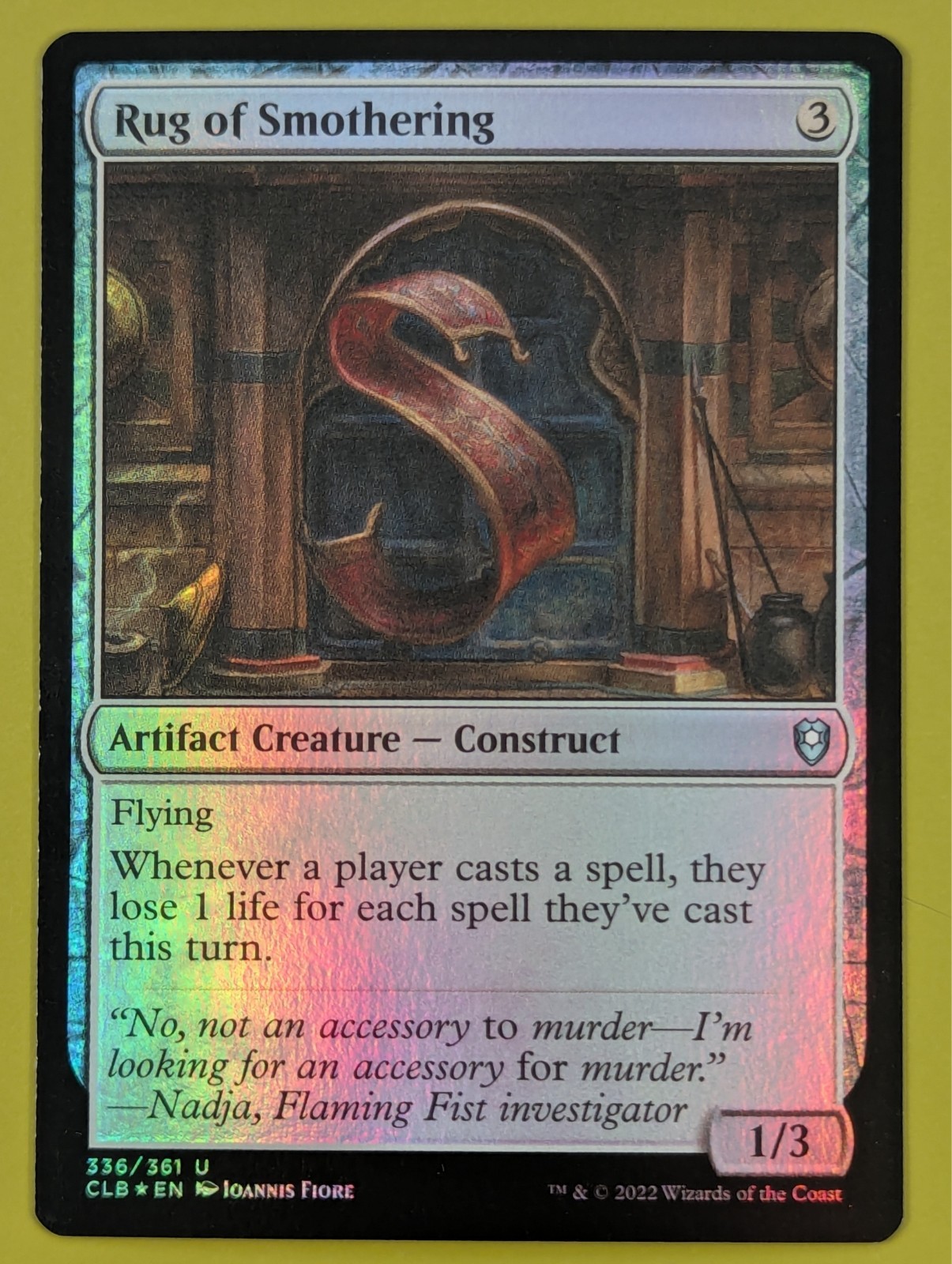 FOIL Rug of Smothering x1 Commander Legends: Battle for Baldur\'s Gate 1x MTG