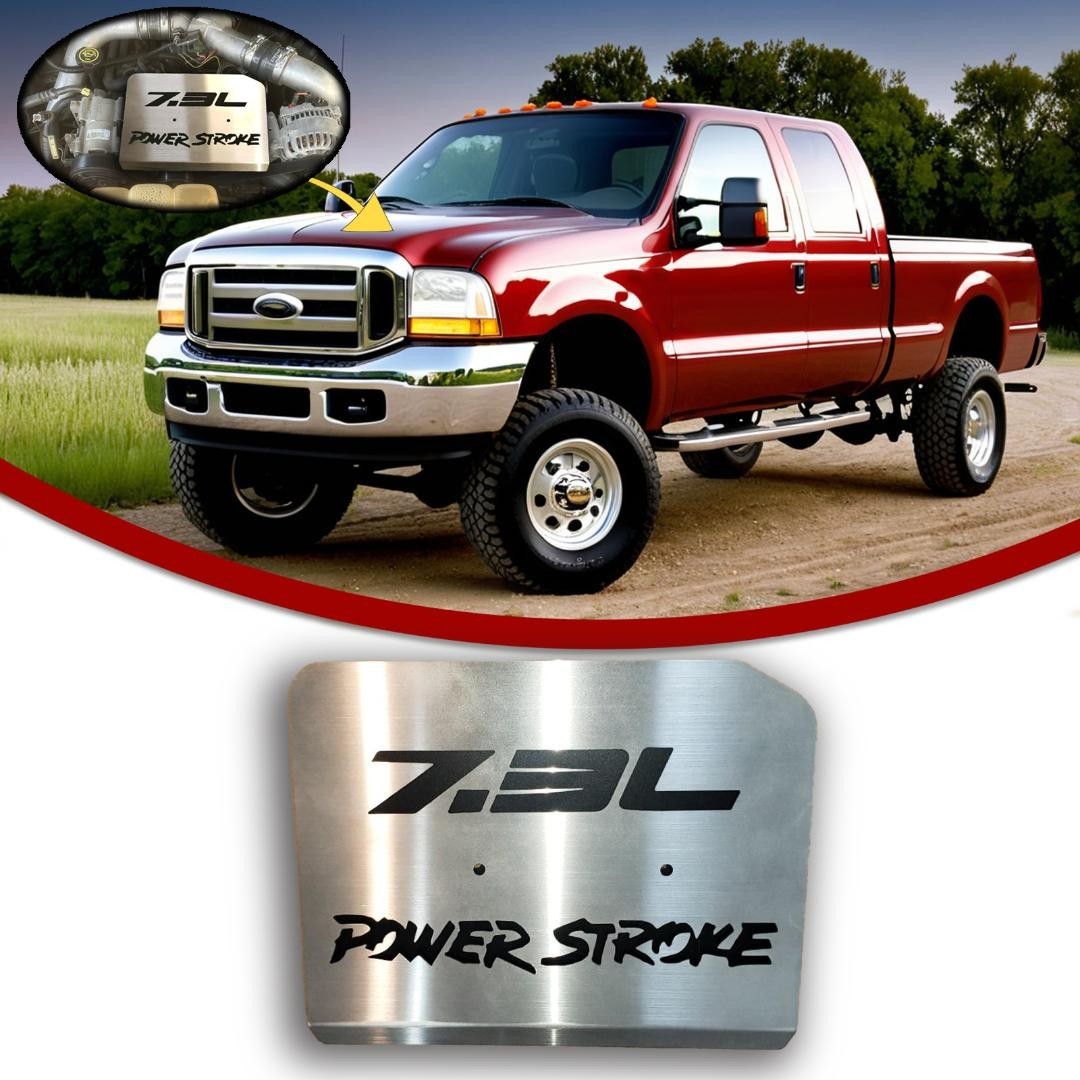 Brushed Stainless Steel Engine Cover 1999-03 Ford Super Duty 7.3 L Power Stroke Brushed Stainless Steel Engine Cover 1999-03 Ford Super Duty 7.3 L Power Stroke