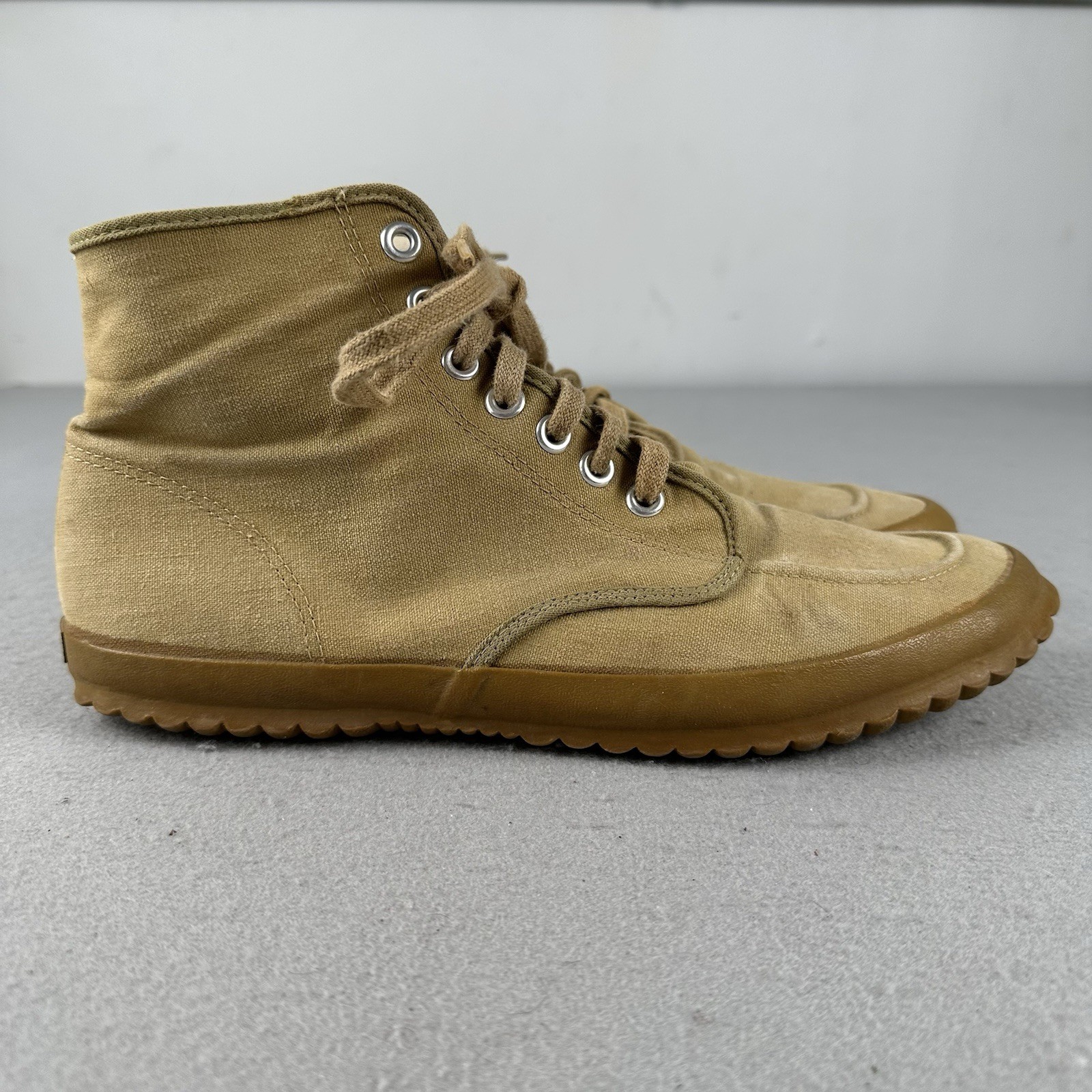 Vintage 60s LL Bean Canvas High Top Boots Men’s 13 Brown Lace Up Hiking Vintage 60s LL Bean Canvas High Top Boots Men’s 13 Brown Lace Up Hiking