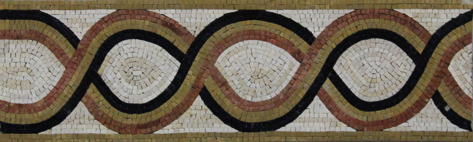 Continuous Circular Chain Rope Repetitive Handmade Marble Mosaic