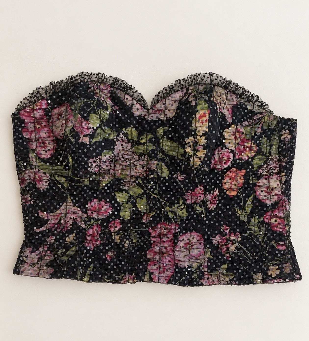 Vintage Black Top With Flowers Vintage Black Top With Flowers