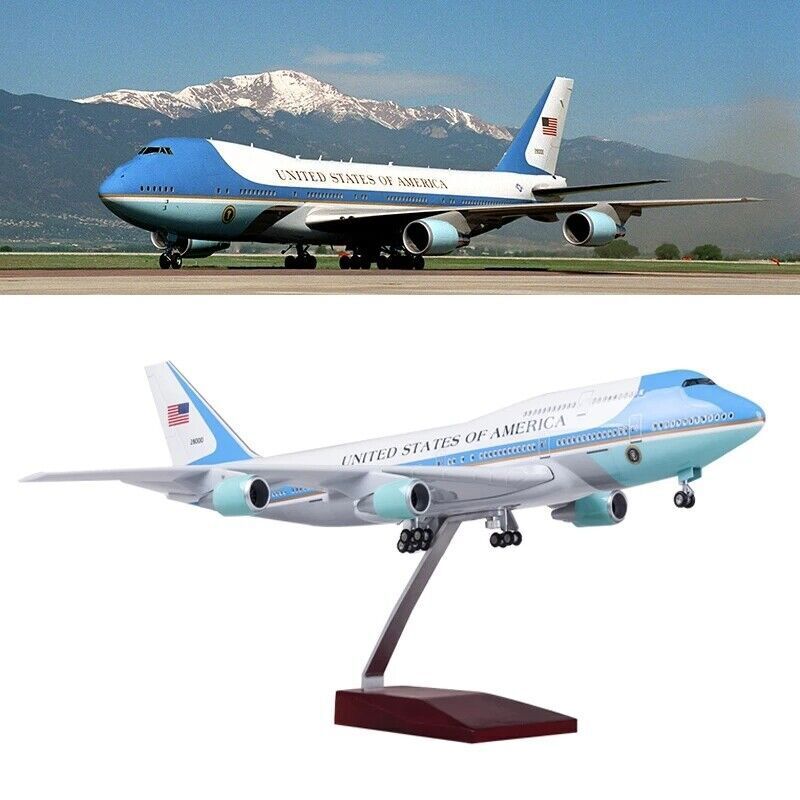 1:150 Scale Air Force One Boeing 747 Airplane Model Simulated Plane with Light 1:150 Scale Air Force One Boeing 747 Airplane Model Simulated Plane with Light