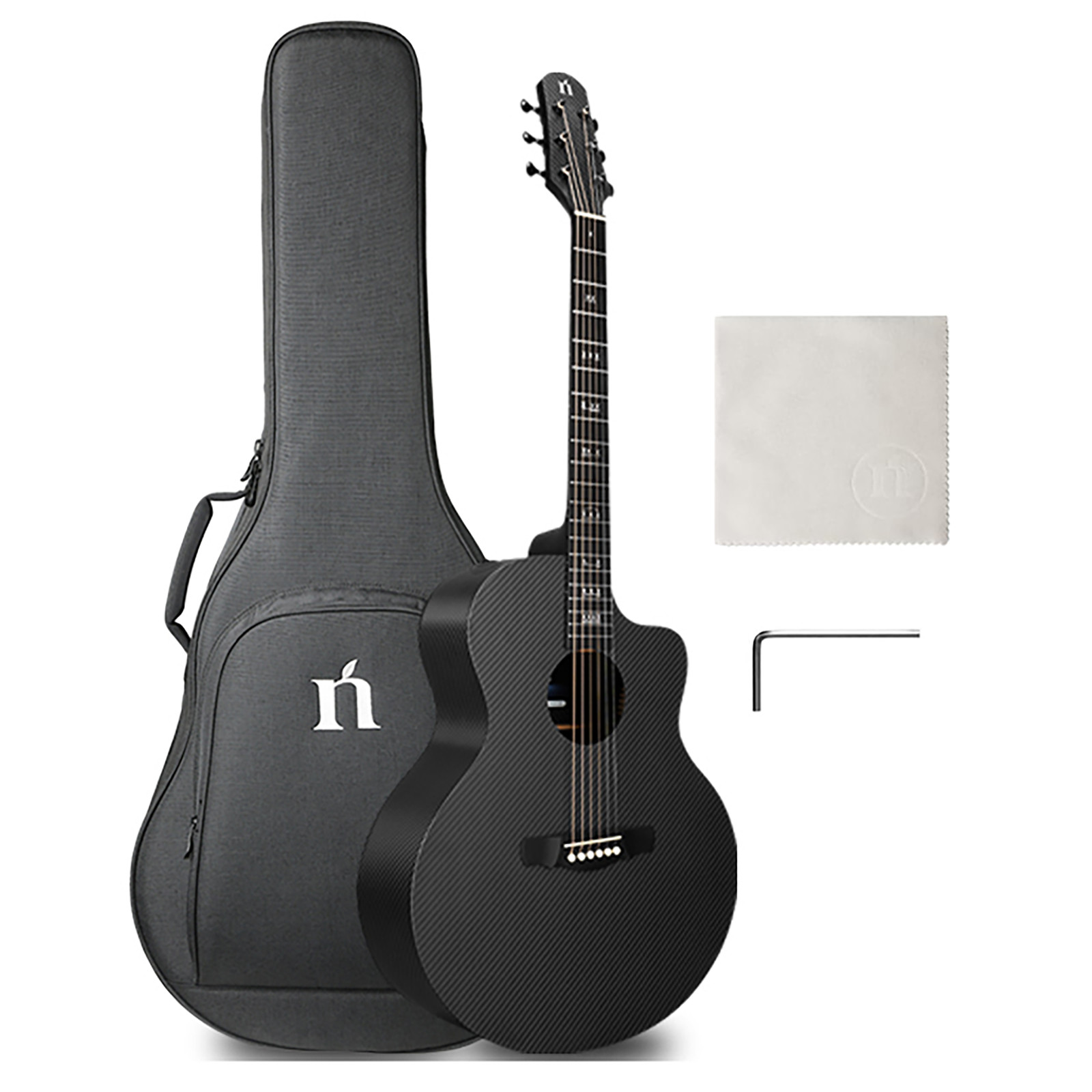 Natasha X-Carbon Acoustic Guitar 3K Carbon Fiber 41\