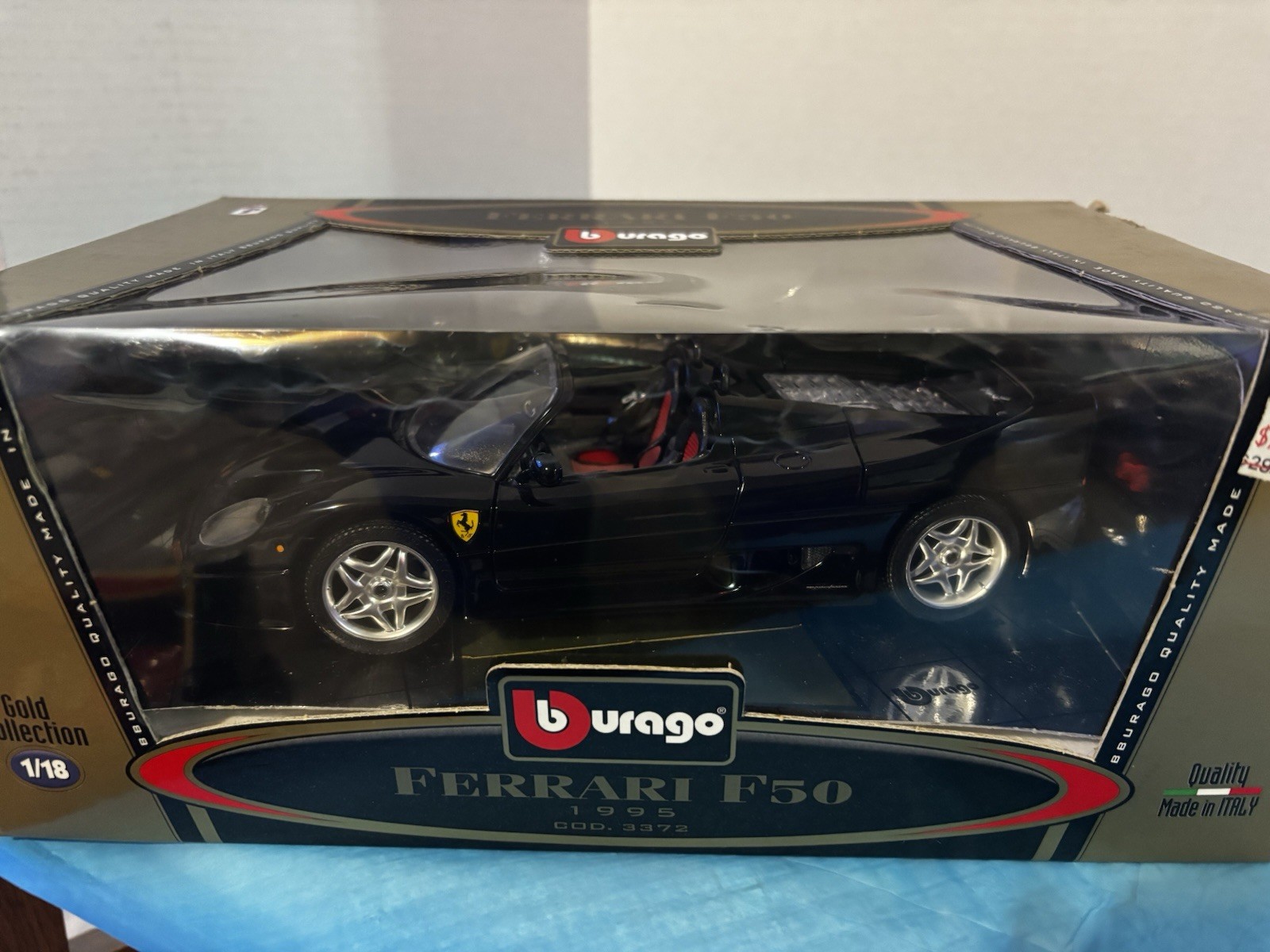Bburago Gold Collection 1995 Ferrari F50 Black Convertible #3372