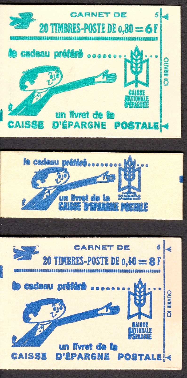 France 1969-70 Three Complete Marianne Booklets # 1230a 1231a 1231b MNH Sound