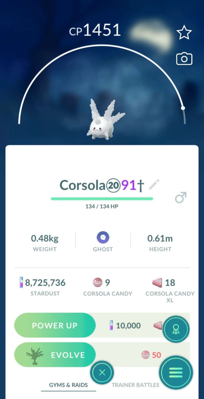 Pokemon Galarian Corsola level 40 3 moveset Great League Pokemon Galarian Corsola level 40 3 moveset Great League