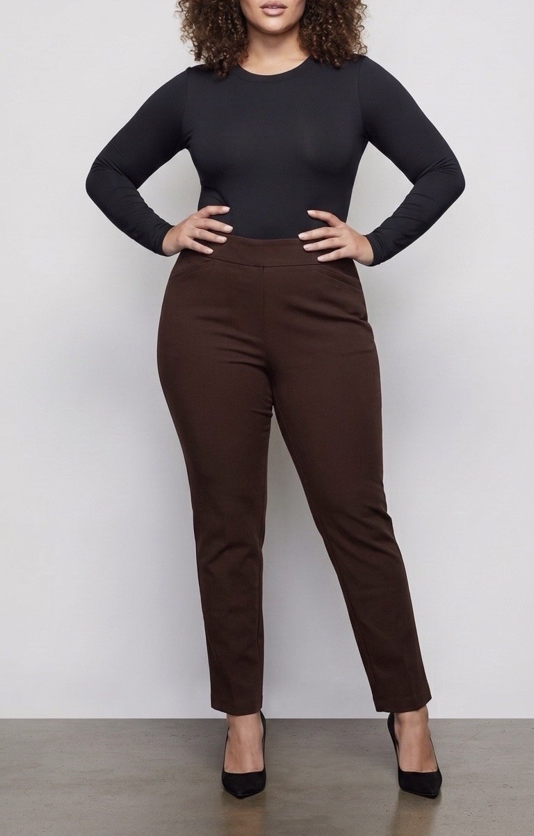 NWT Talbots Women’s Size 10 Brown Rayon Blend Stretch Waist Pull On Pants