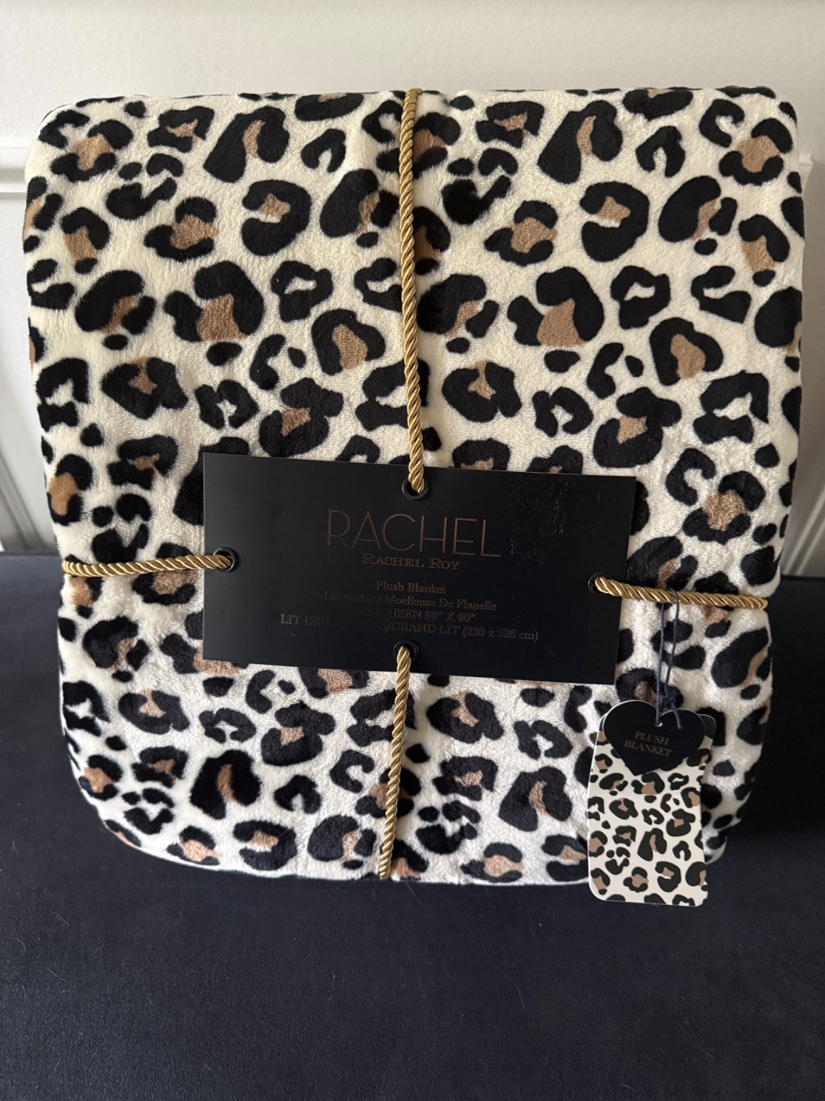 Rachel Roy Luxe Soft Plush Leopard Print Heavy Blanket Full/Queen 90x90 Soft