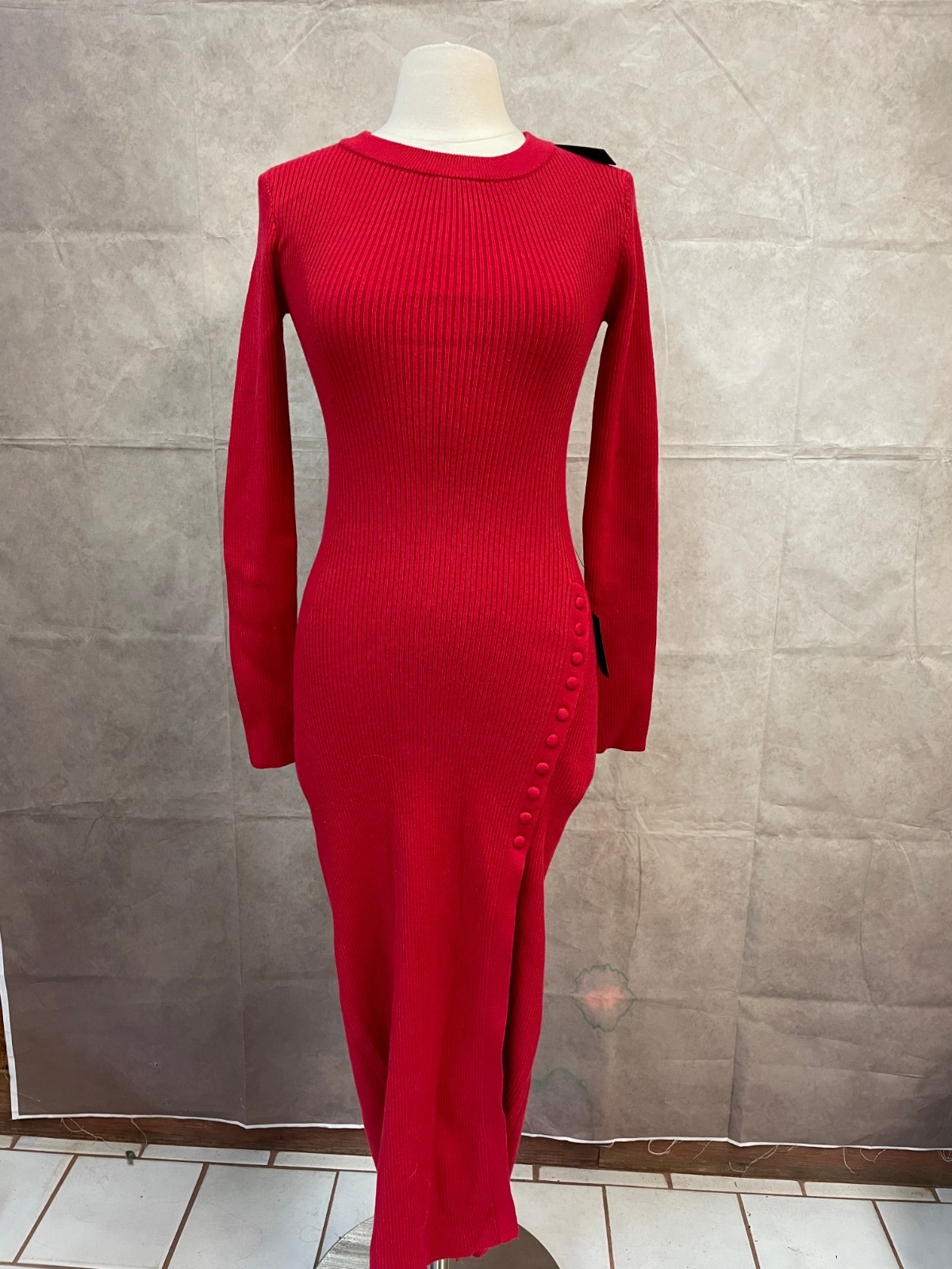 Lulus Women\'s Long Red Dress Long Sleeve Size S