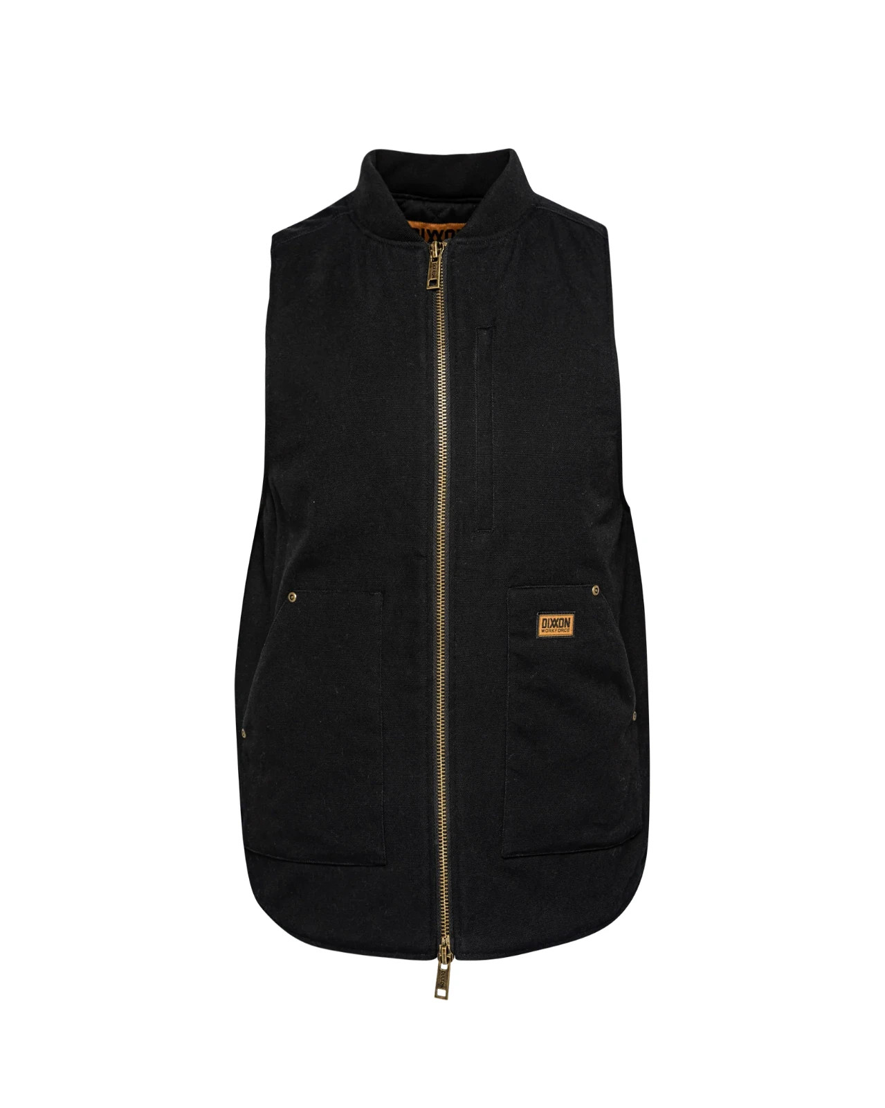 DIXXON Outlaw Work Vest Men's Black Quilted Flannel Lined Cotton Zip Vest
