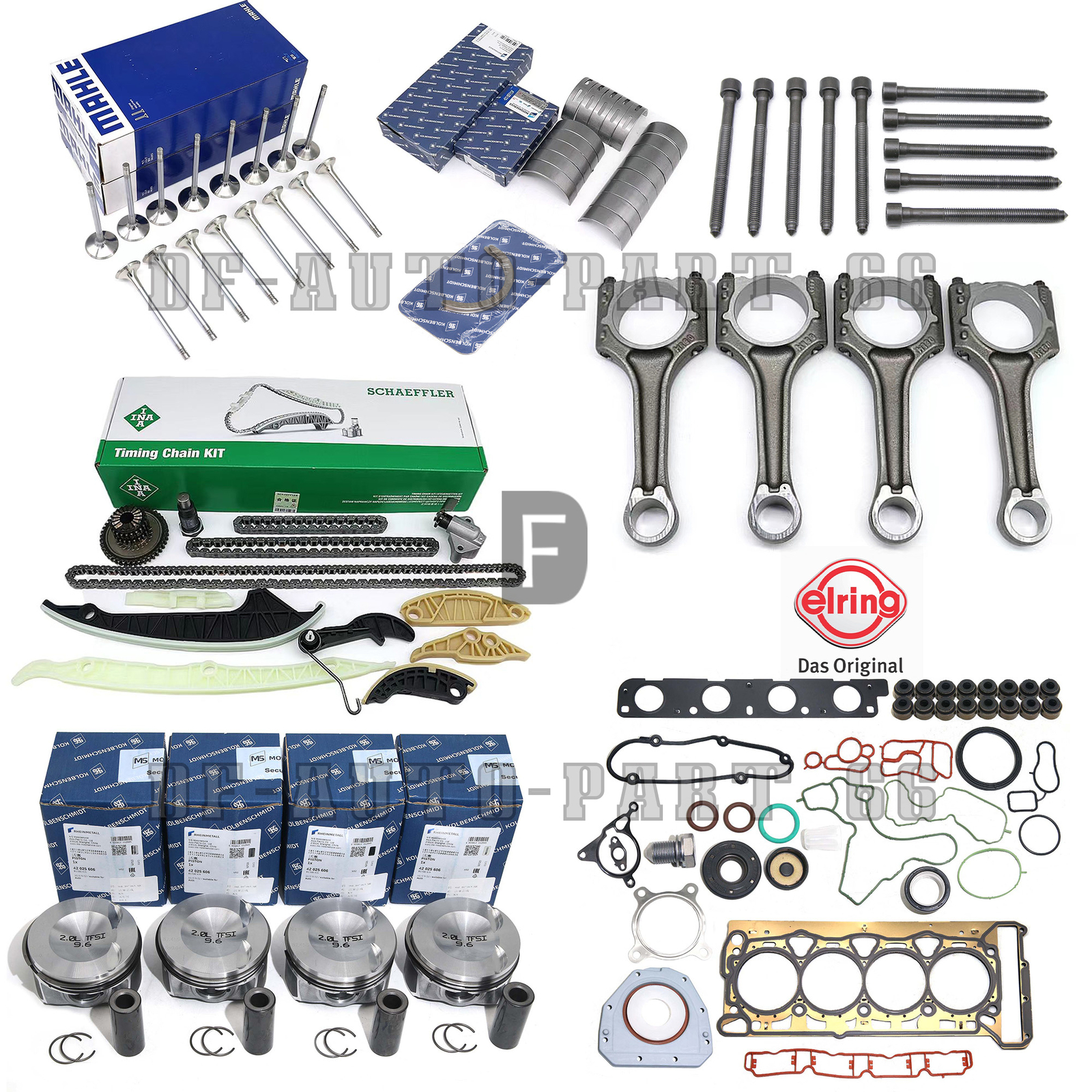 Engine Overhaul Rebuild Kit & Con rods Set Φ23mm For VW Audi 2.0TFSI CDN CCZ CPM