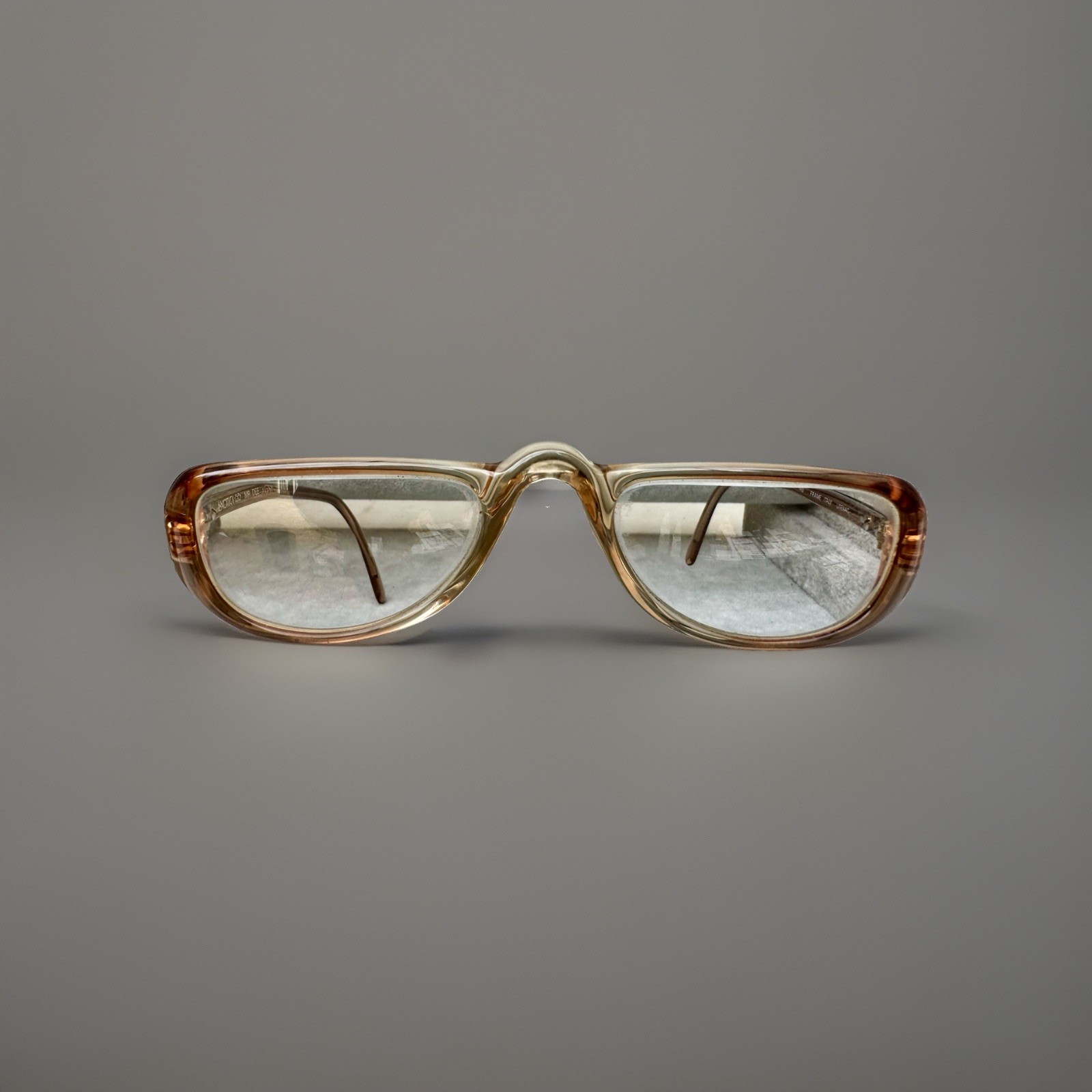 Vintage Luxottica Mr Dee Avant Garde Eyeglasses Italy Litenac 48-20-140 Amber
