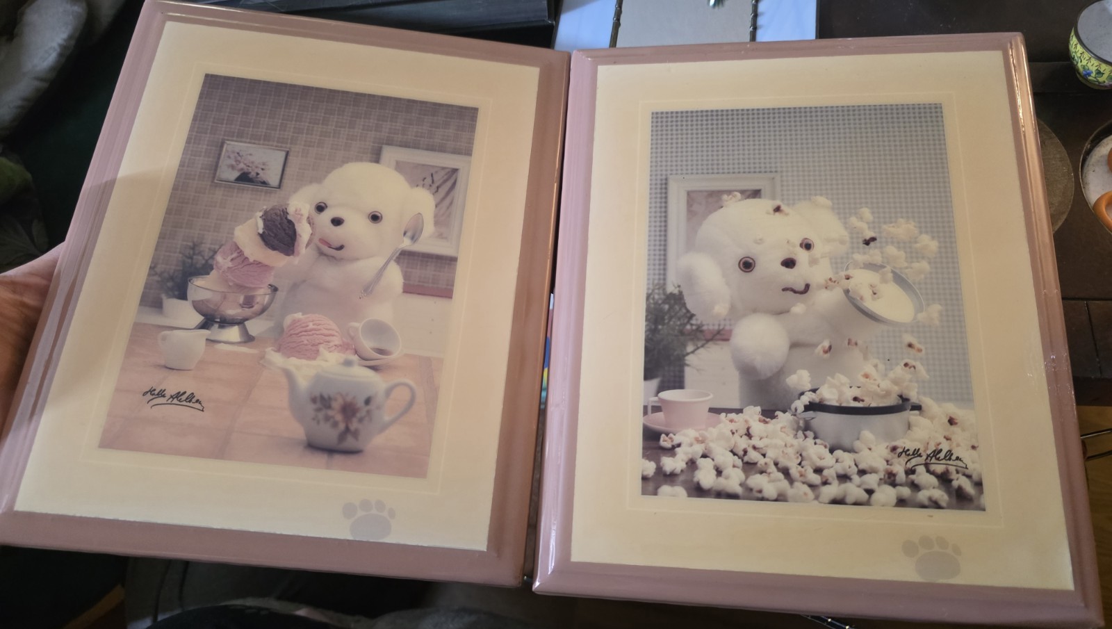 Hello Helen - Whimsical Surreal Photo Prints - White Plush Poodle Scenes - RARE