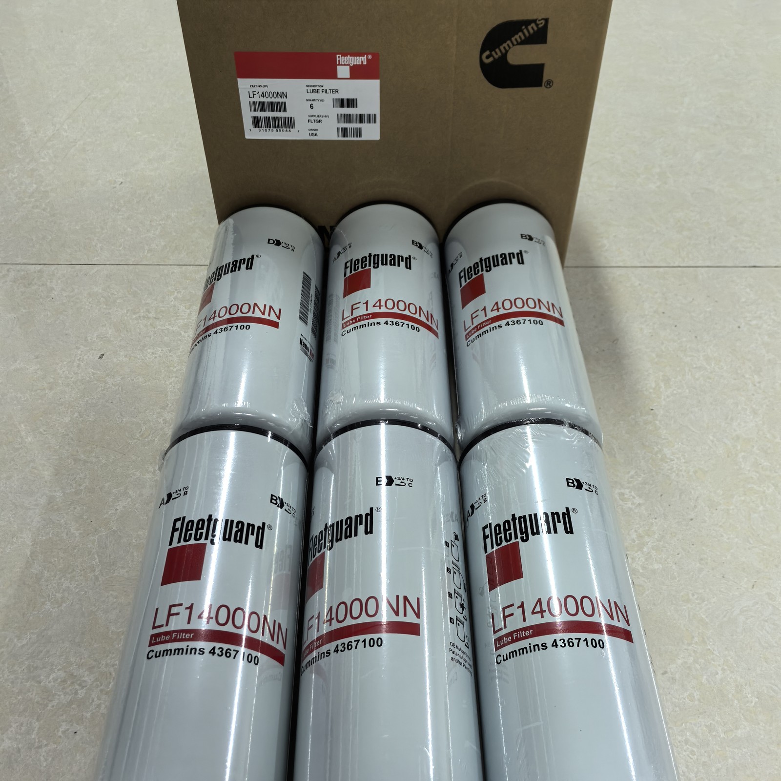 New 6X Genuine Fleetguard LF14000NN Oil Filter Cummins ISX 4367100 