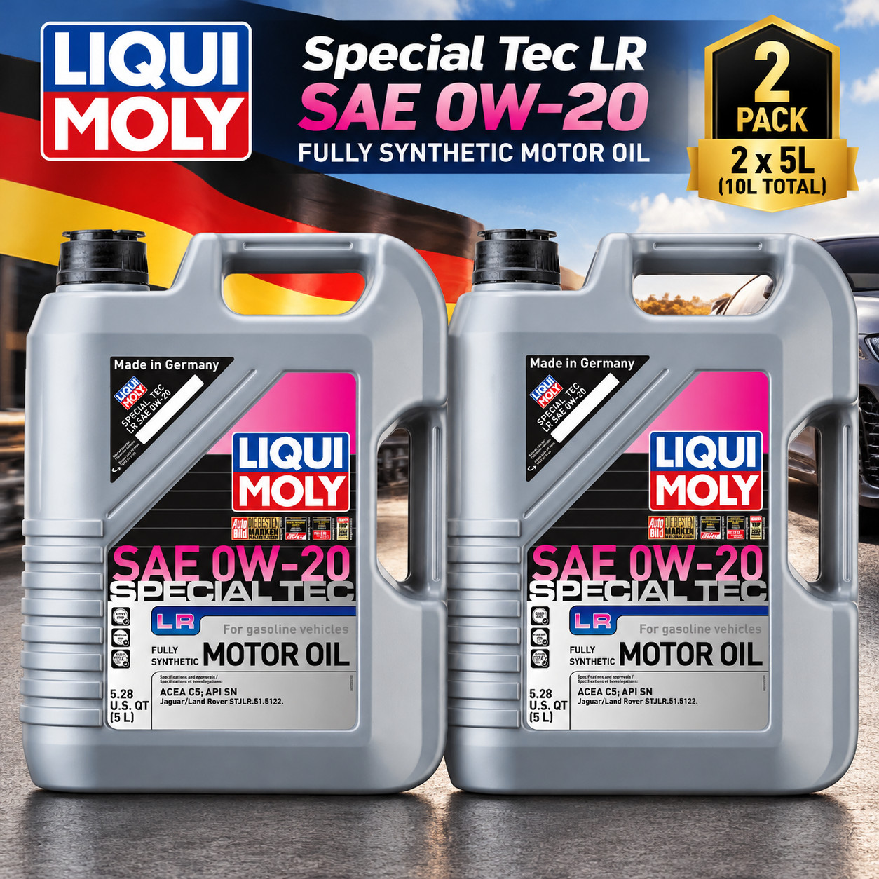 Pack of 2 LIQUI MOLY 20410 Special Tec LR SAE 0W-20 | 5 L | Fully synthetic Pack of 2 LIQUI MOLY 20410 Special Tec LR SAE 0W-20 | 5 L | Fully synthetic