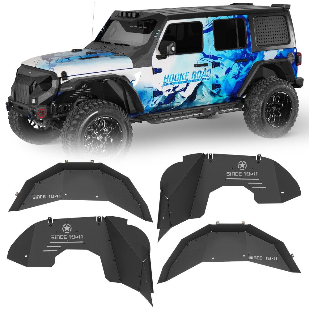  'SINCE 1941' Front Rear Inner Fender Liners For 2018-2026 Jeep Wrangler JL 4PCS