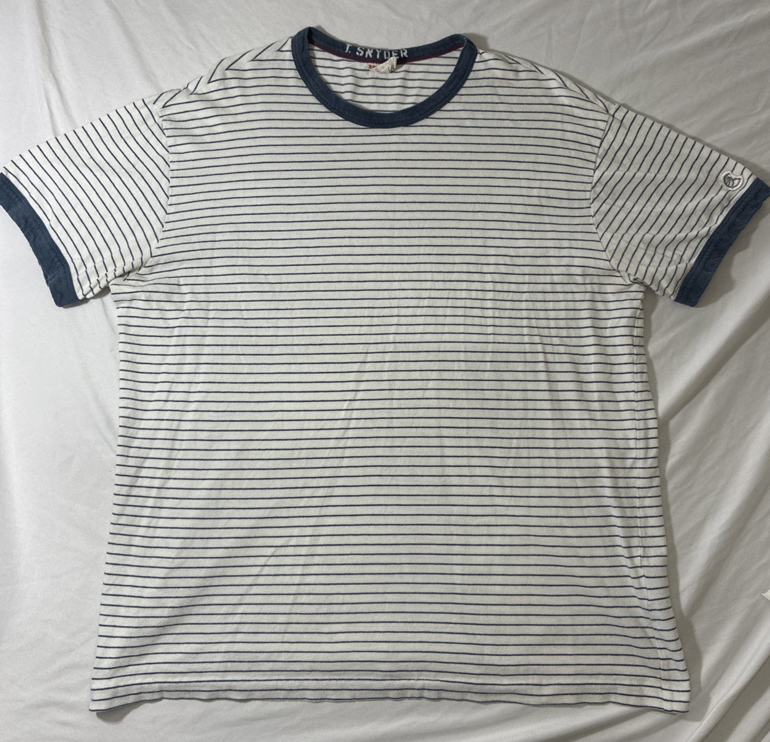 Champion x Todd Snyder Mens Blue Striped T Shirt Sz L Made In Portugal Vintage Champion x Todd Snyder Mens Blue Striped T Shirt Sz L Made In Portugal Vintage